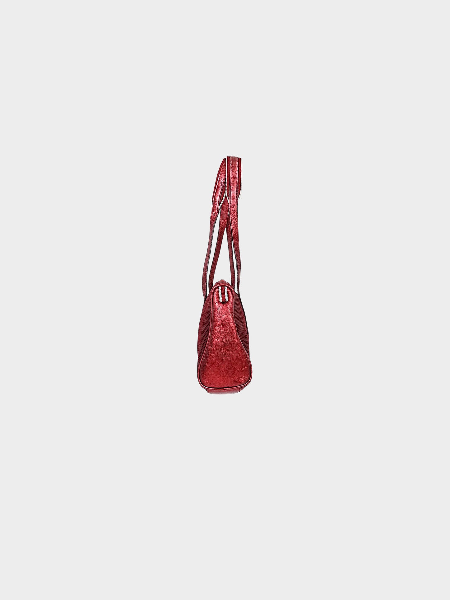 Miu Miu SS 2000 Red Mesh and Metallic Leather Sporty Bag