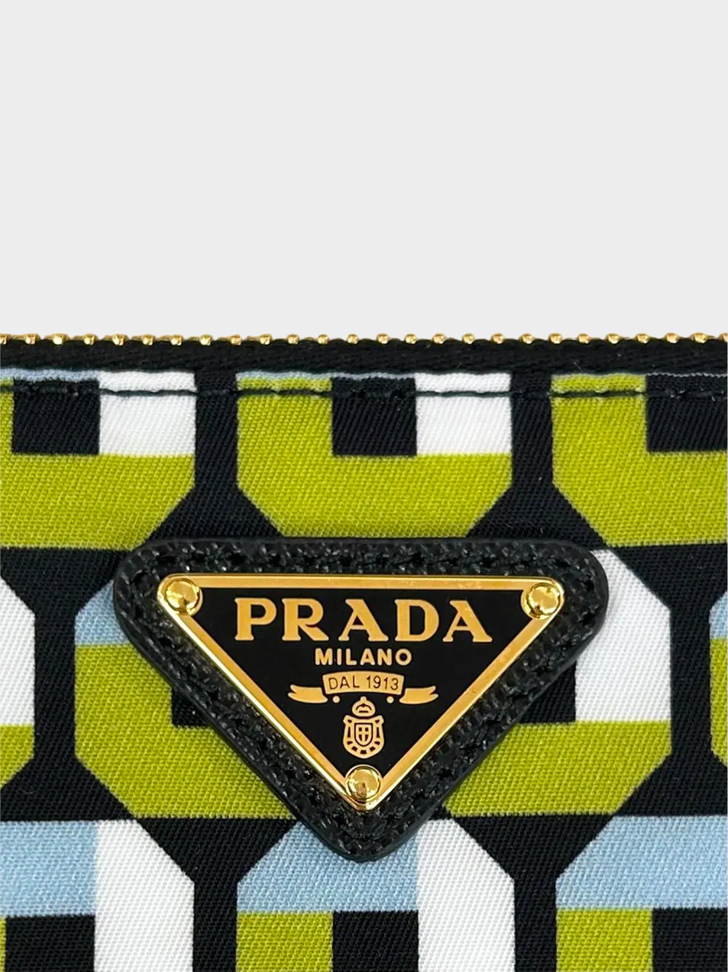 Prada FW 2014 Geometric Print Tessuto Nylon Pouch