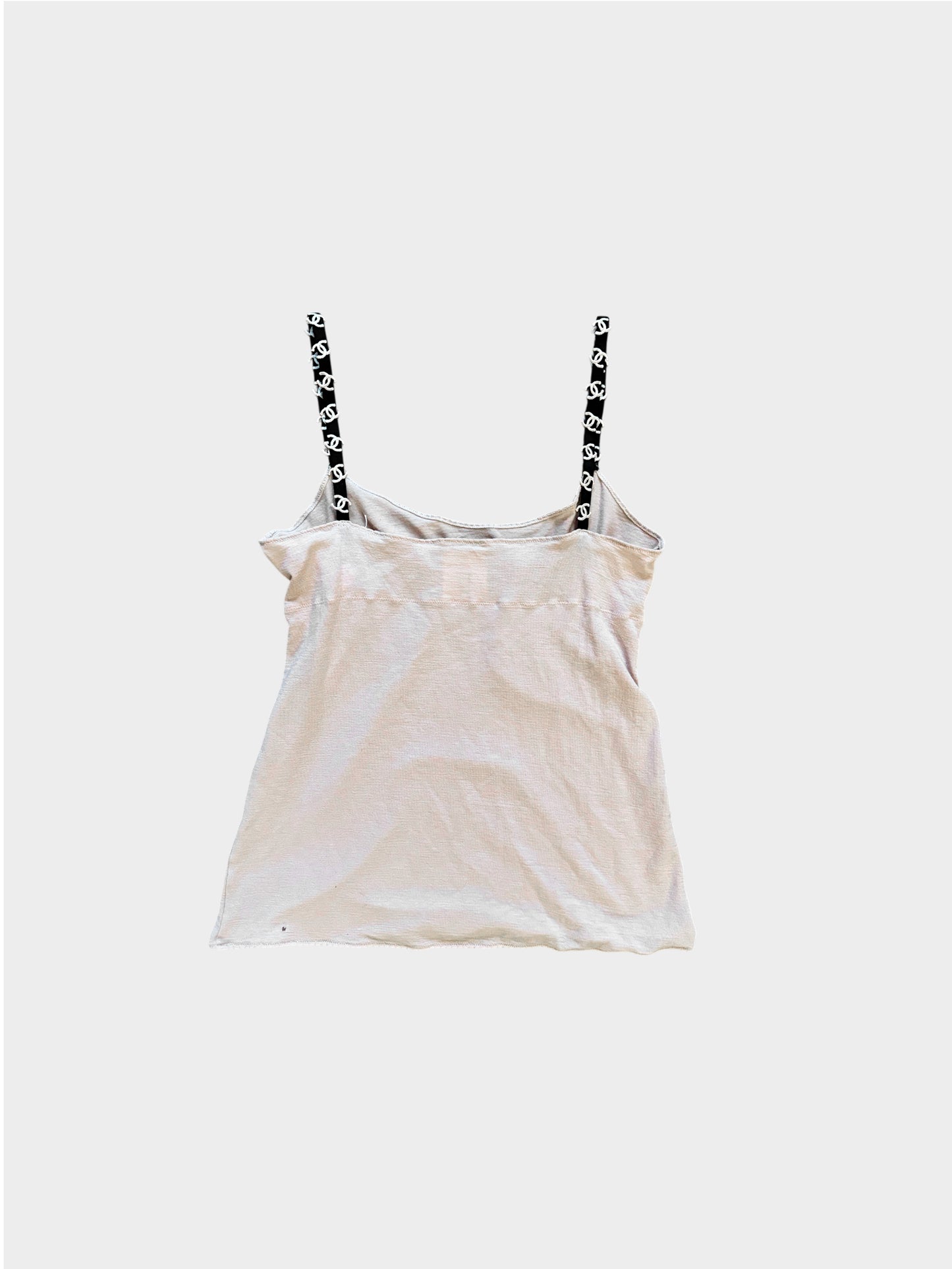 Chanel 2000s Beige Cashmere CC and Stars Tank Top