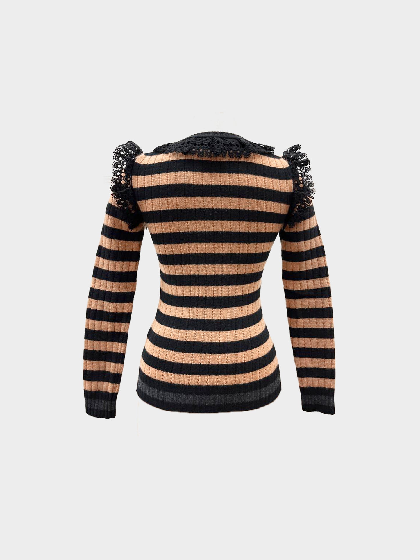 Dolce and Gabbana 2010s Striped Sacred Heart Knit Sweater