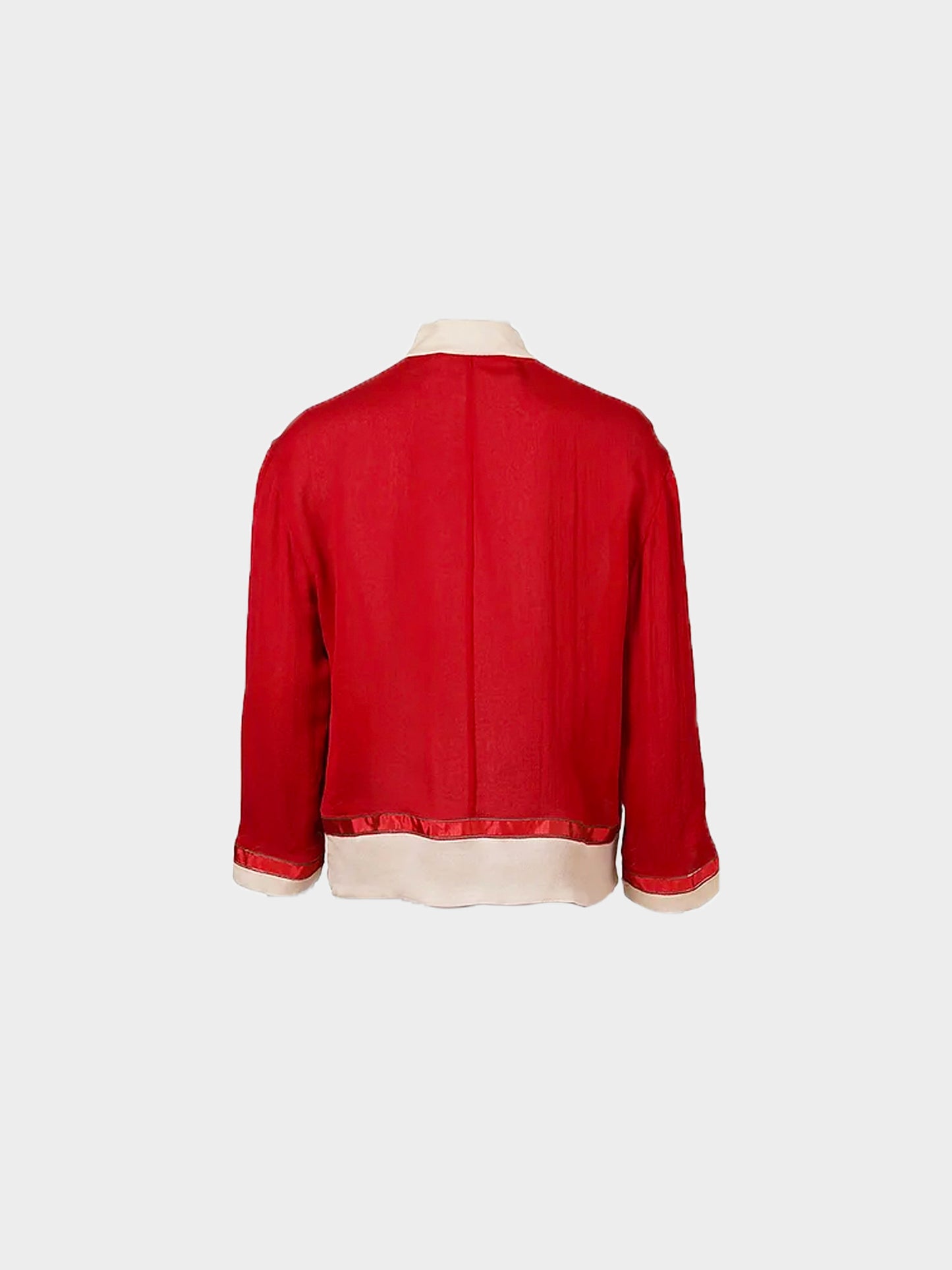 Prada SS 1997 Runway Red Silk Cardigan