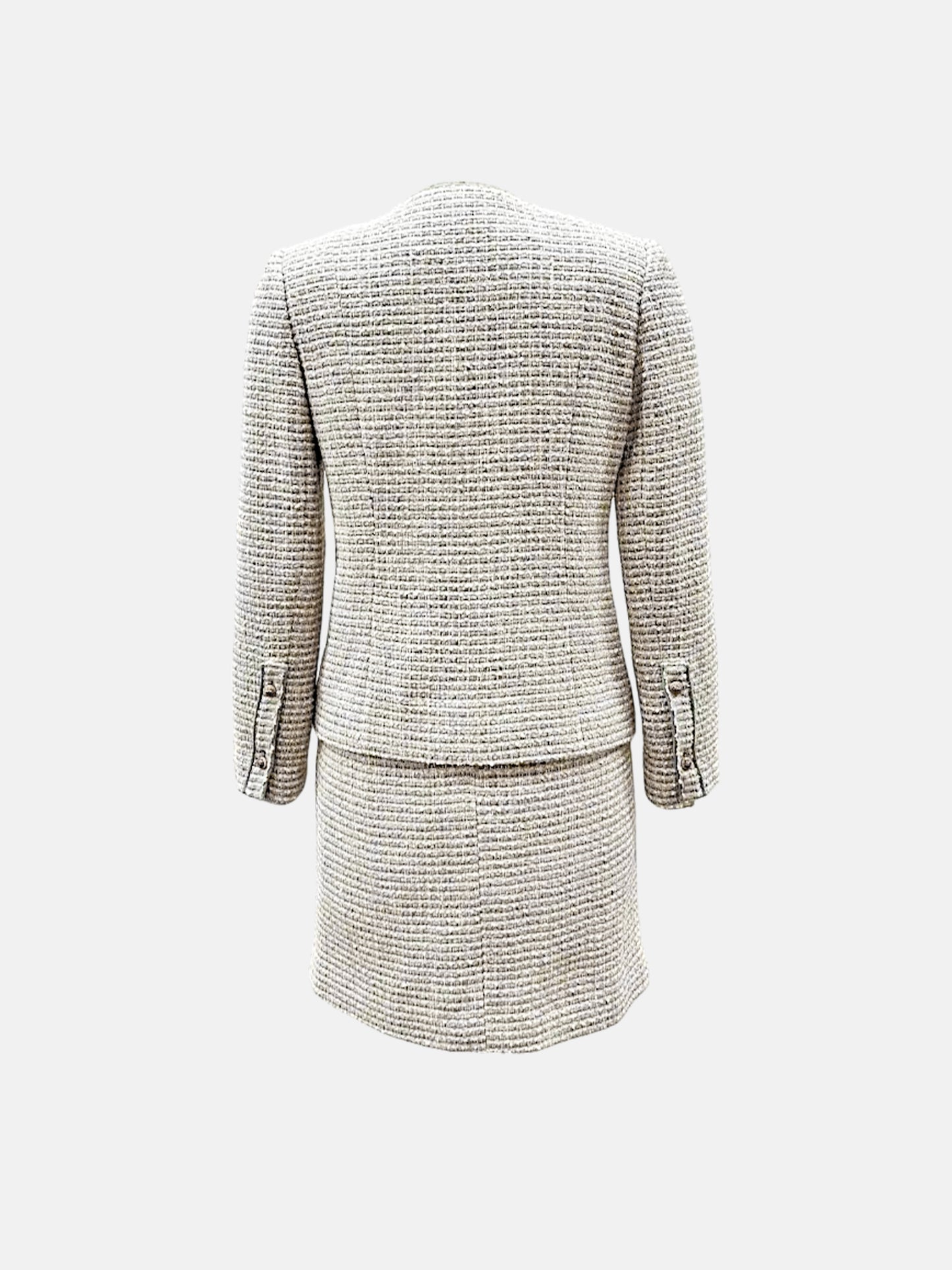 Chanel 1970s Cream Tweed Jacket and Skirt Set