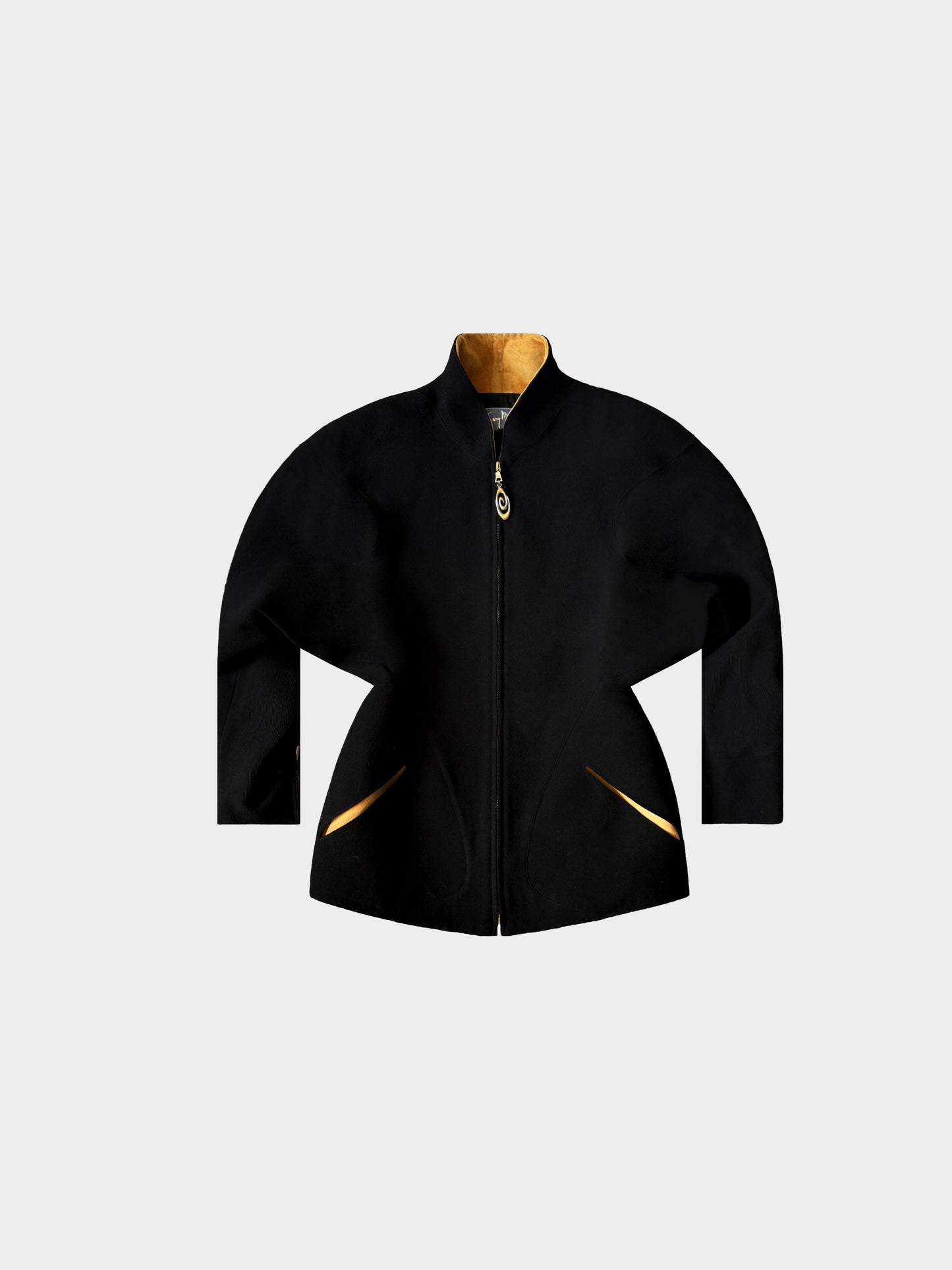 Thierry Mugler 1990s Black Wool Jacket and Skirt Set
