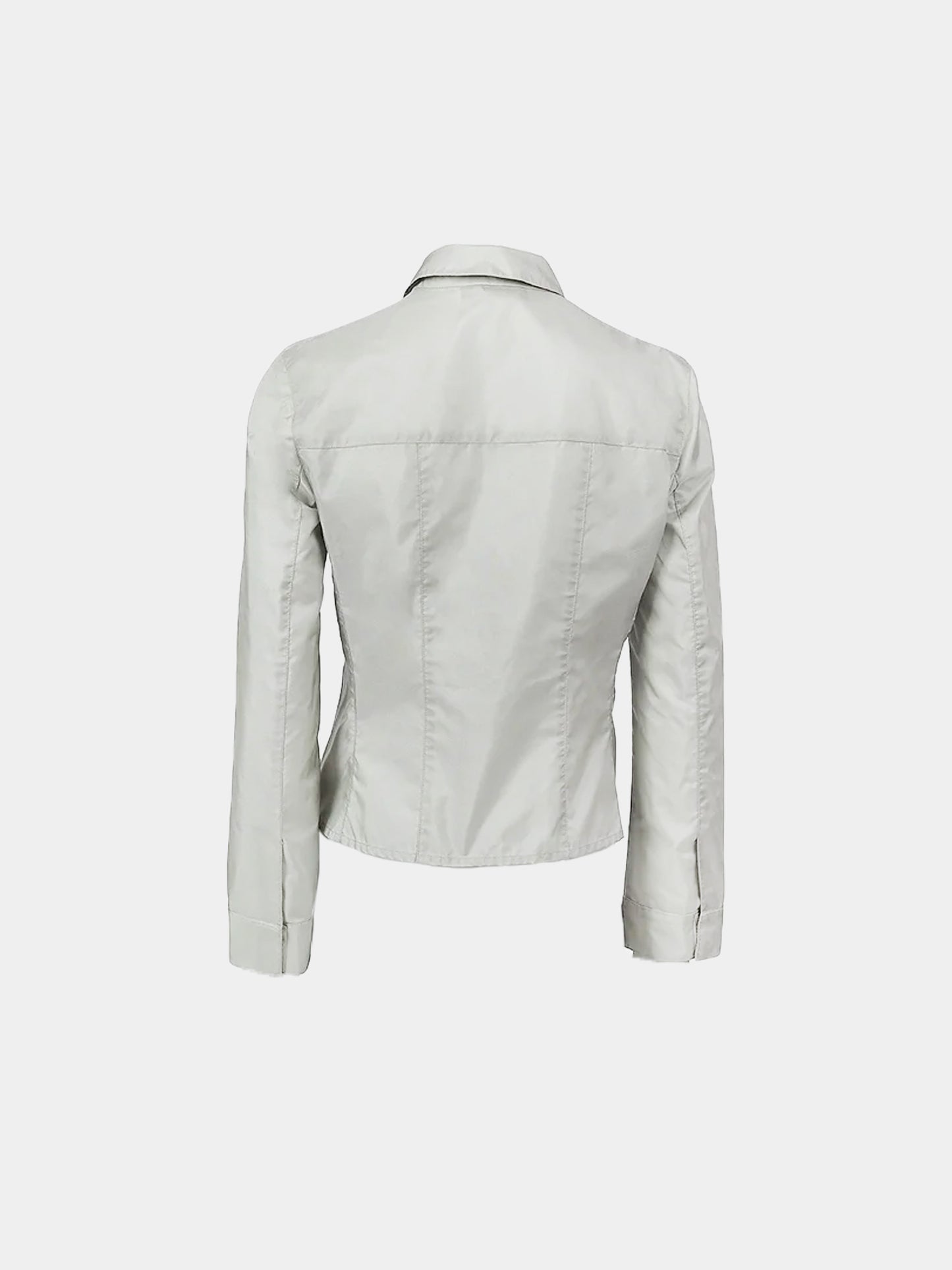 Miu Miu SS 1999 Runway Light Grey Nylon Jacket