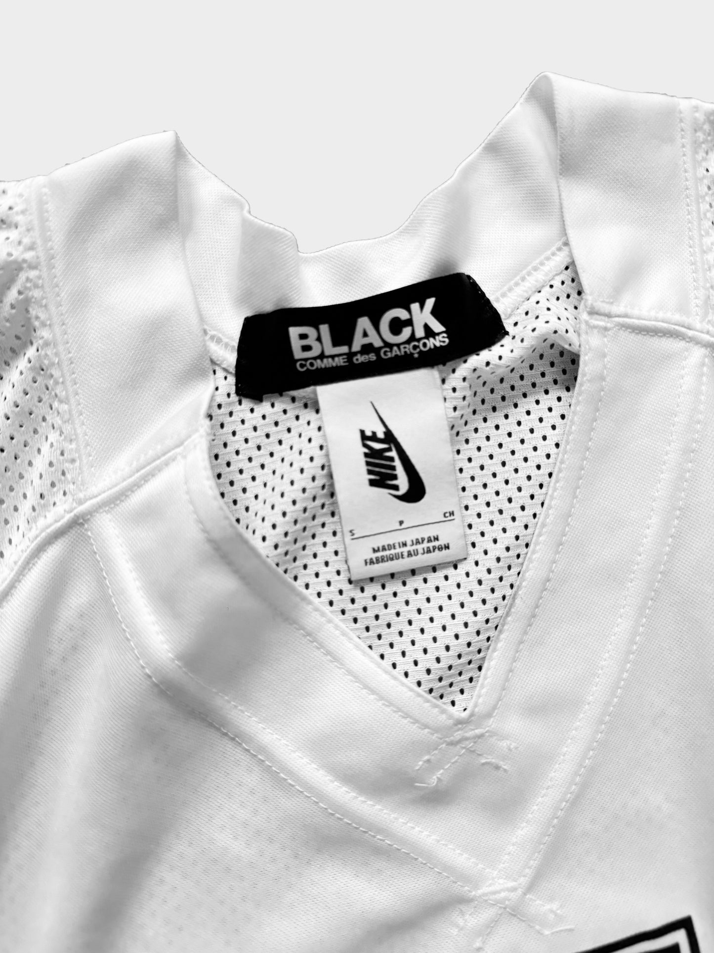 Black Comme Des Garçons x Nike AW 2017 White Mesh Logo Print Jersey