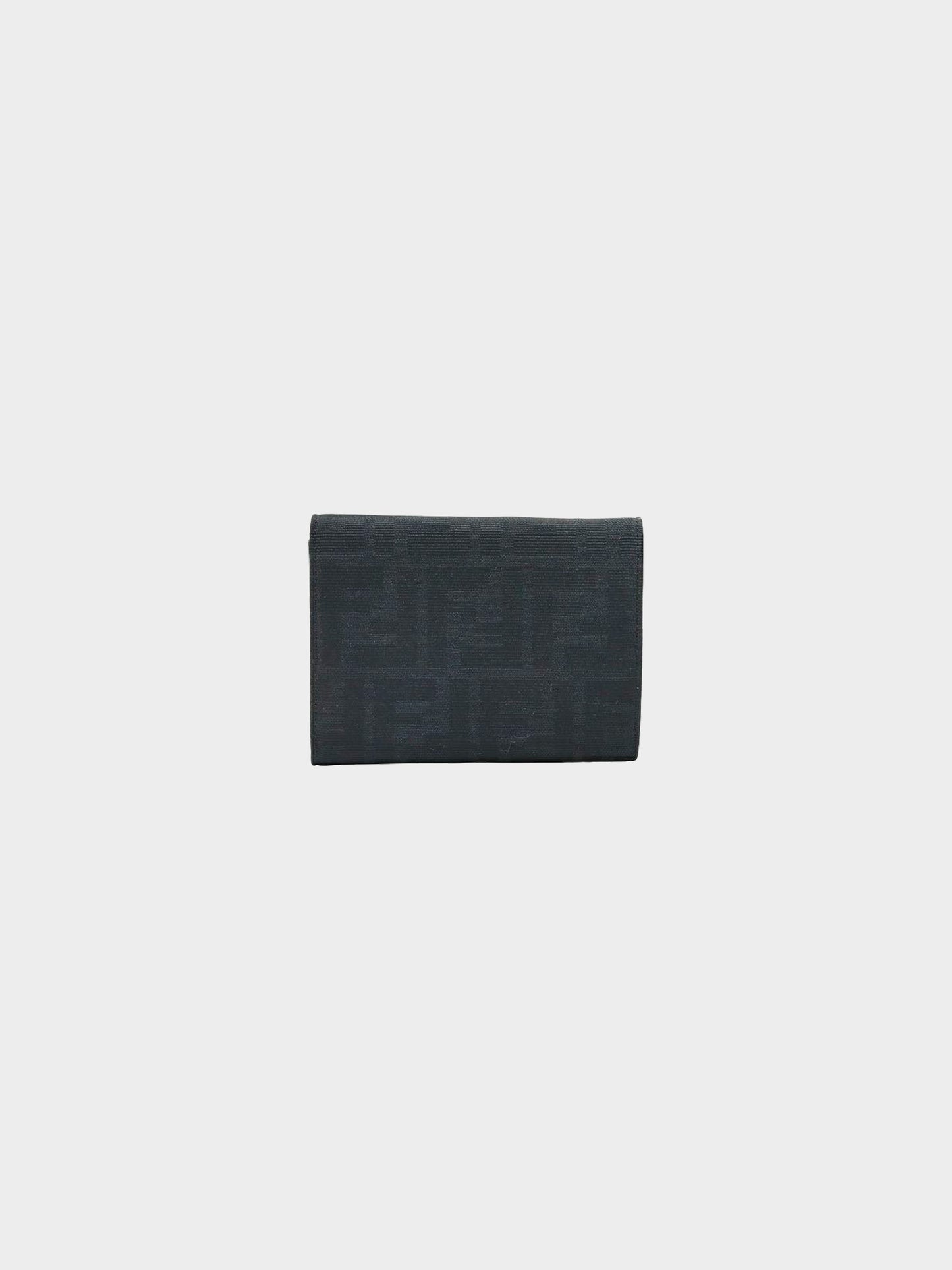 Fendi 2000s Black Zucca Monogram Canvas Wallet