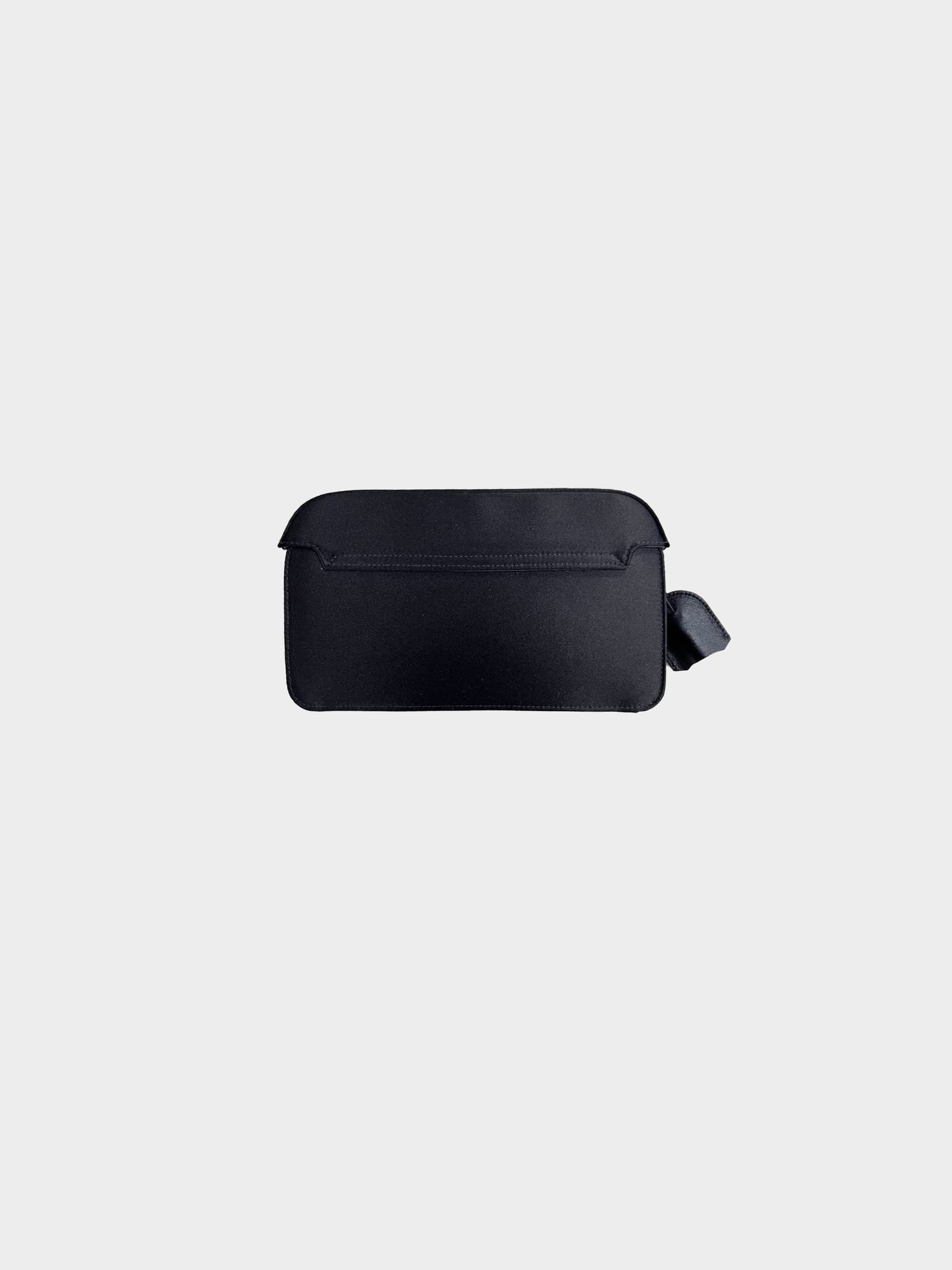Gucci 2010s Black Lady Lock Satin Clutch