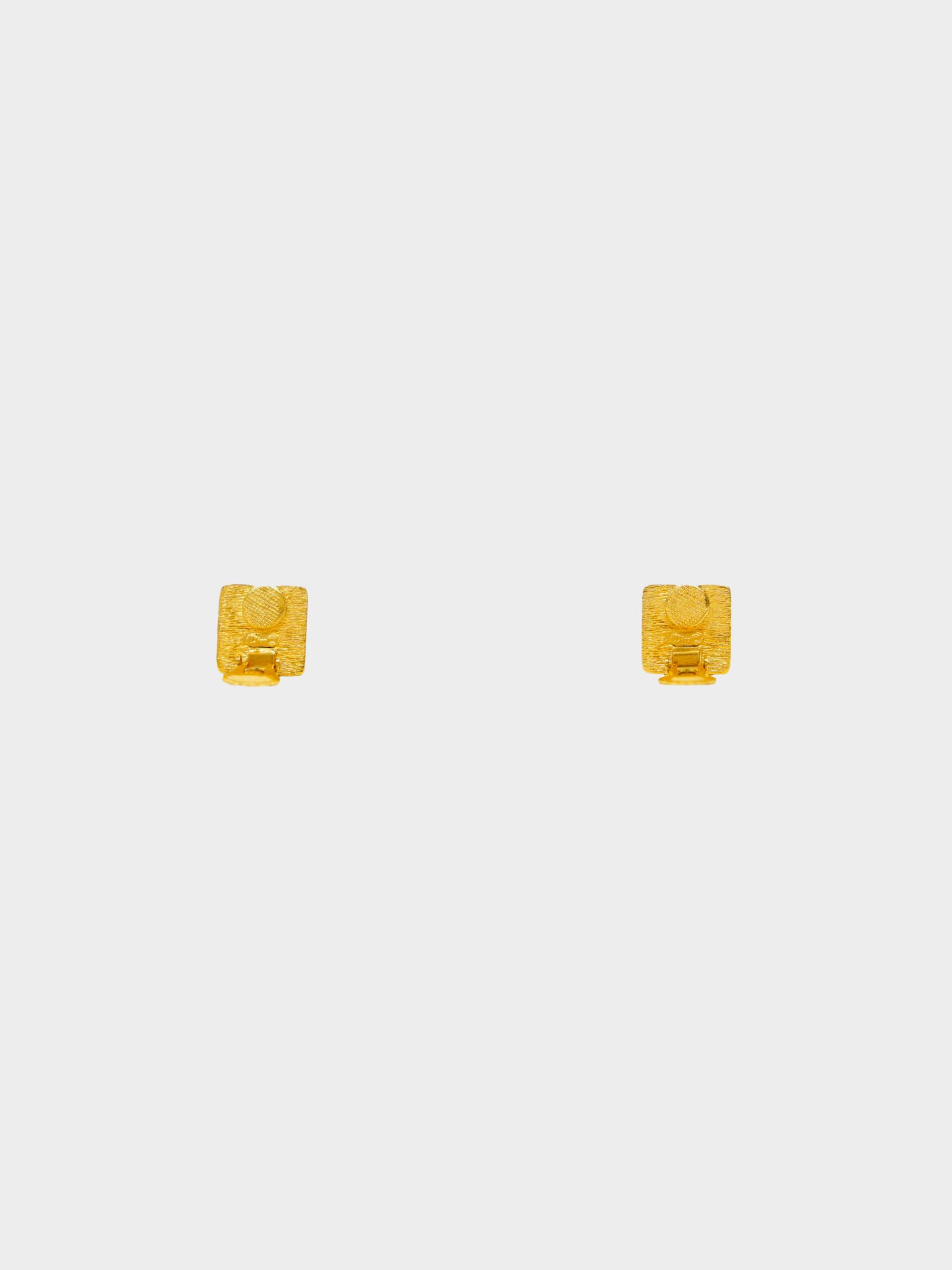 Christian Dior 1980s Gold Square Trotter Earrings