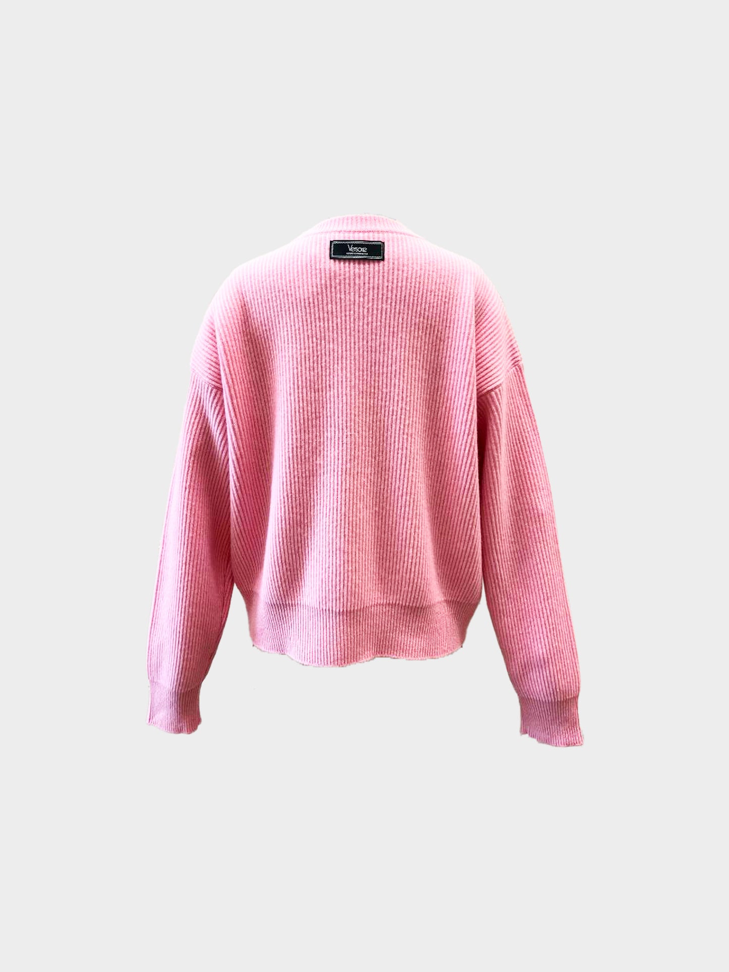 Versace Spring Summer 2024 Pink Wool 1978 Re-Edition Logo Sweater