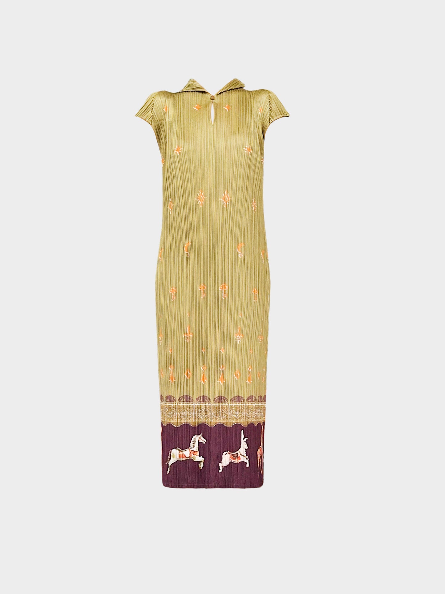 Issey Miyake Pleats Please 2000s Printed Top and Dress Set