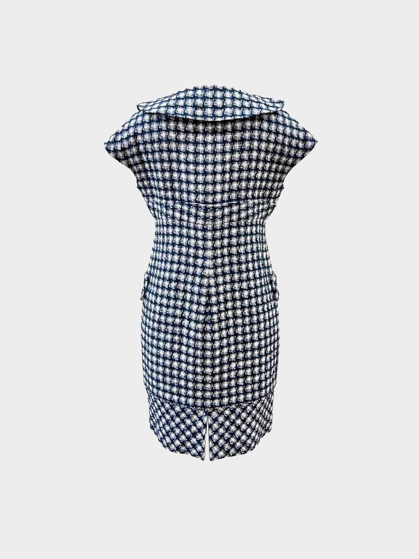 Chanel 2010s Checked Tweed Knit Dress
