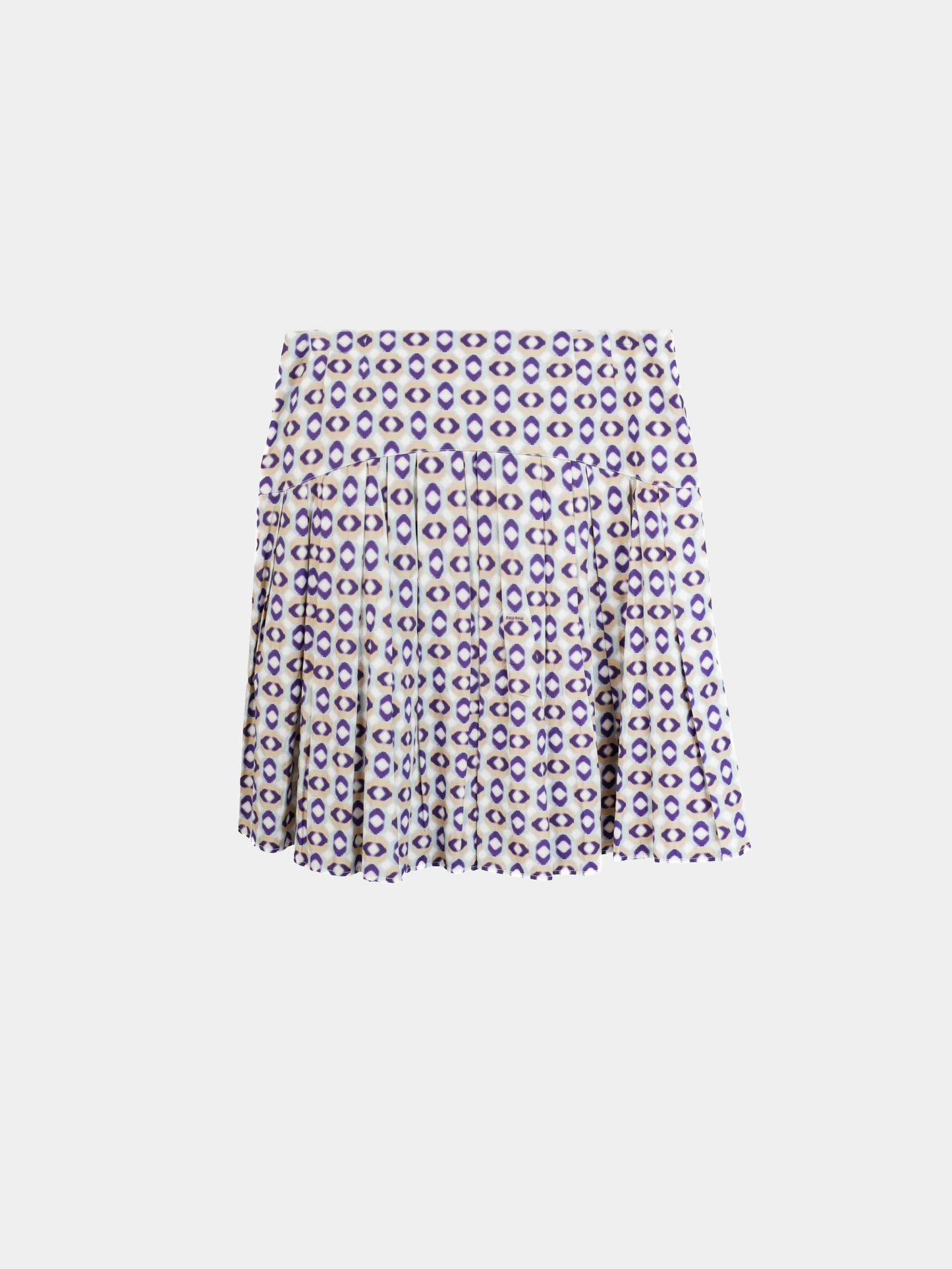 Miu Miu 2007 Geometric Print Pleated Skirt