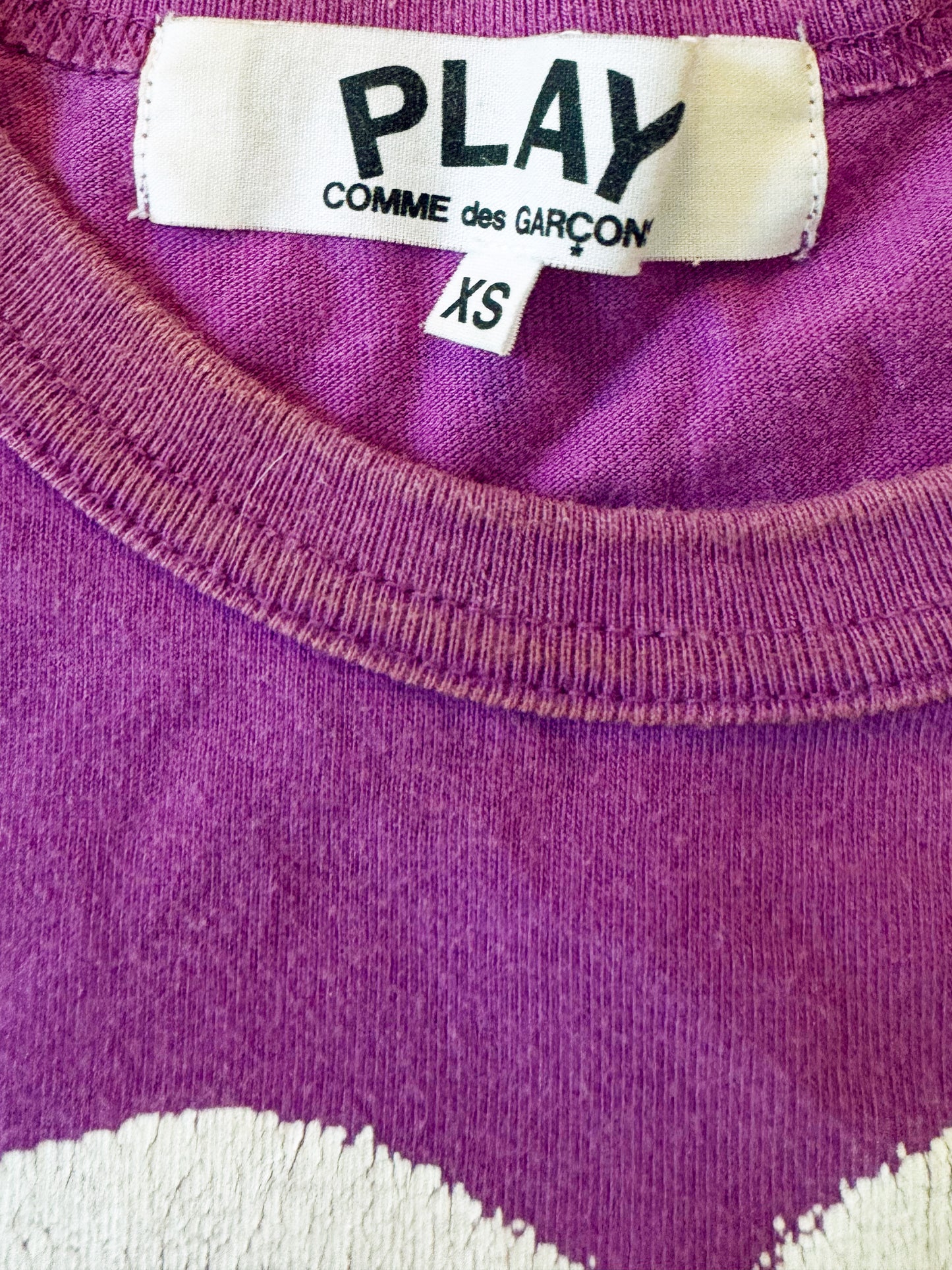 Comme des Garçons Play 2010s Purple Logo Print T-shirt