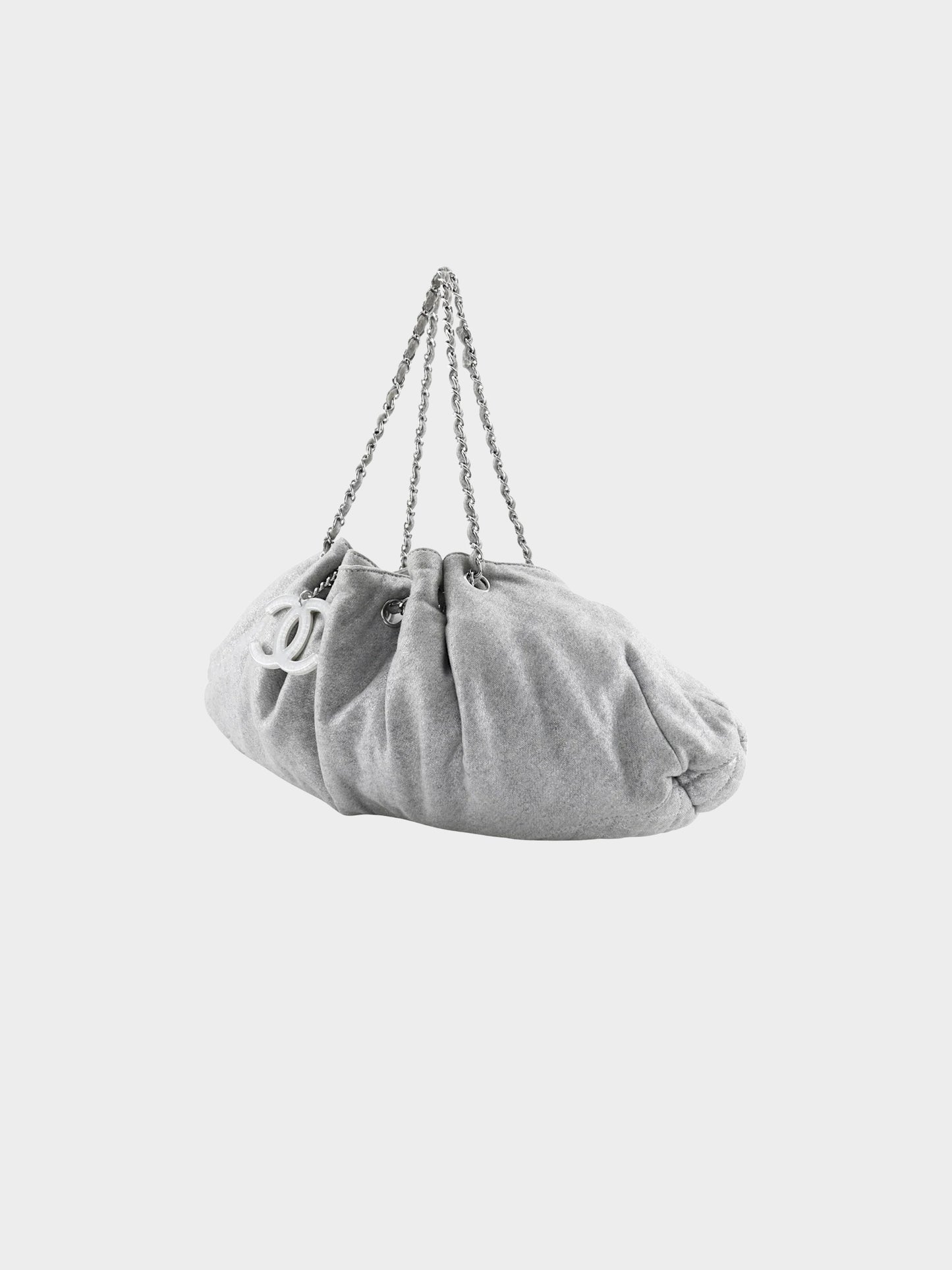 Chanel 2008 Grey Jersey Melrose Cabas Bag