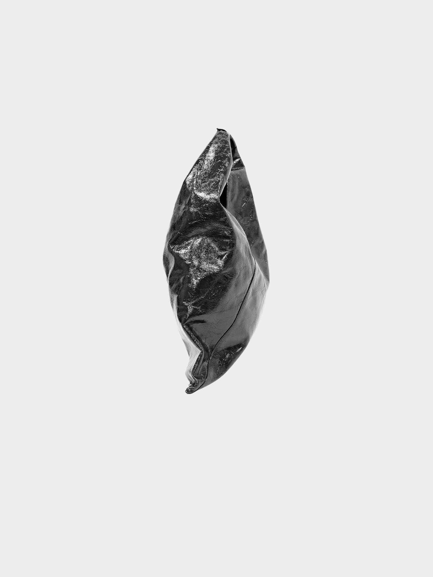 Maison Margiela MM6 2020s Black Leather Wrinkled-Effect Bag