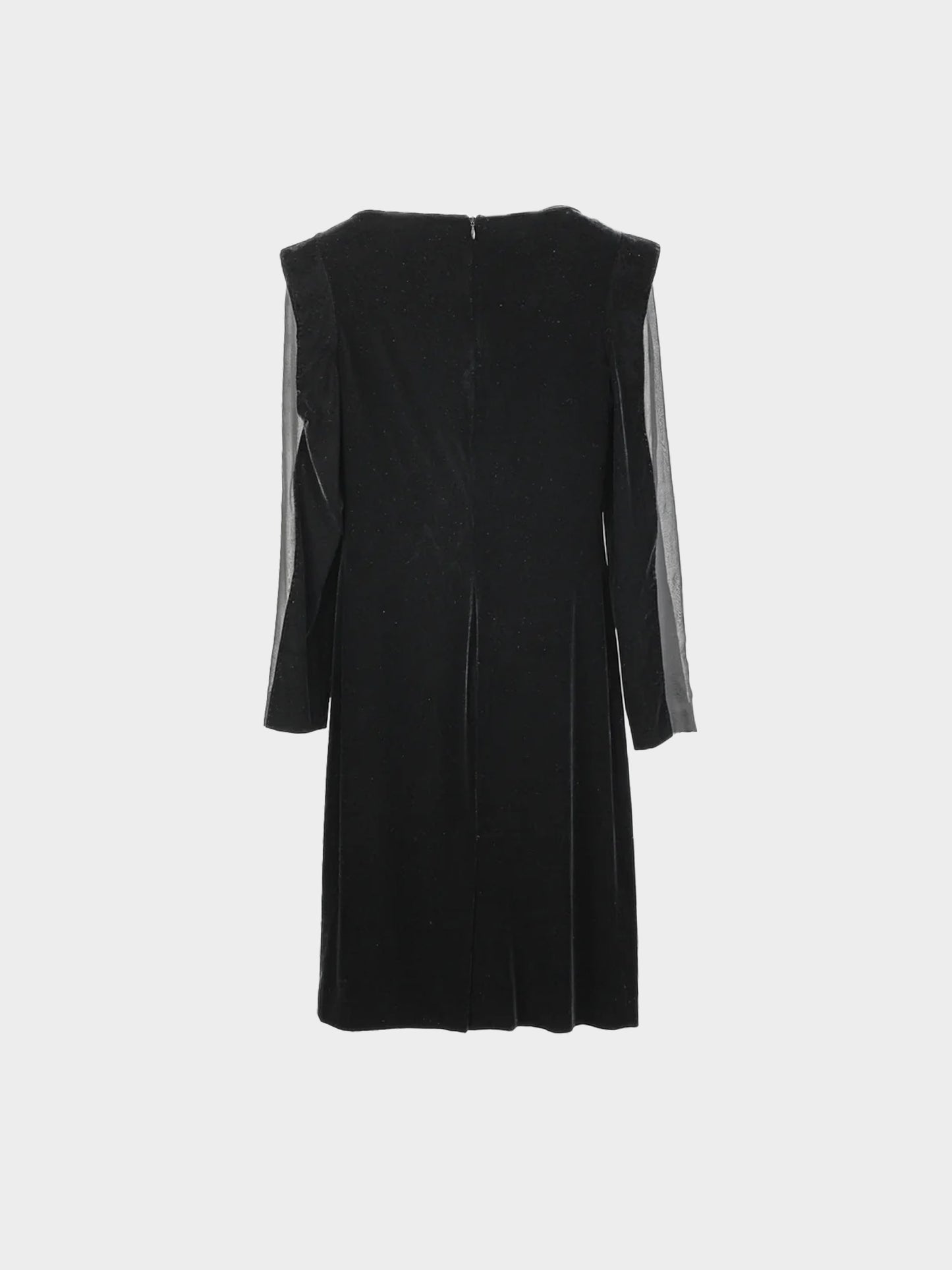 Jean Paul Gaultier 2000s Black Velvet Sheer Sleeves Dress