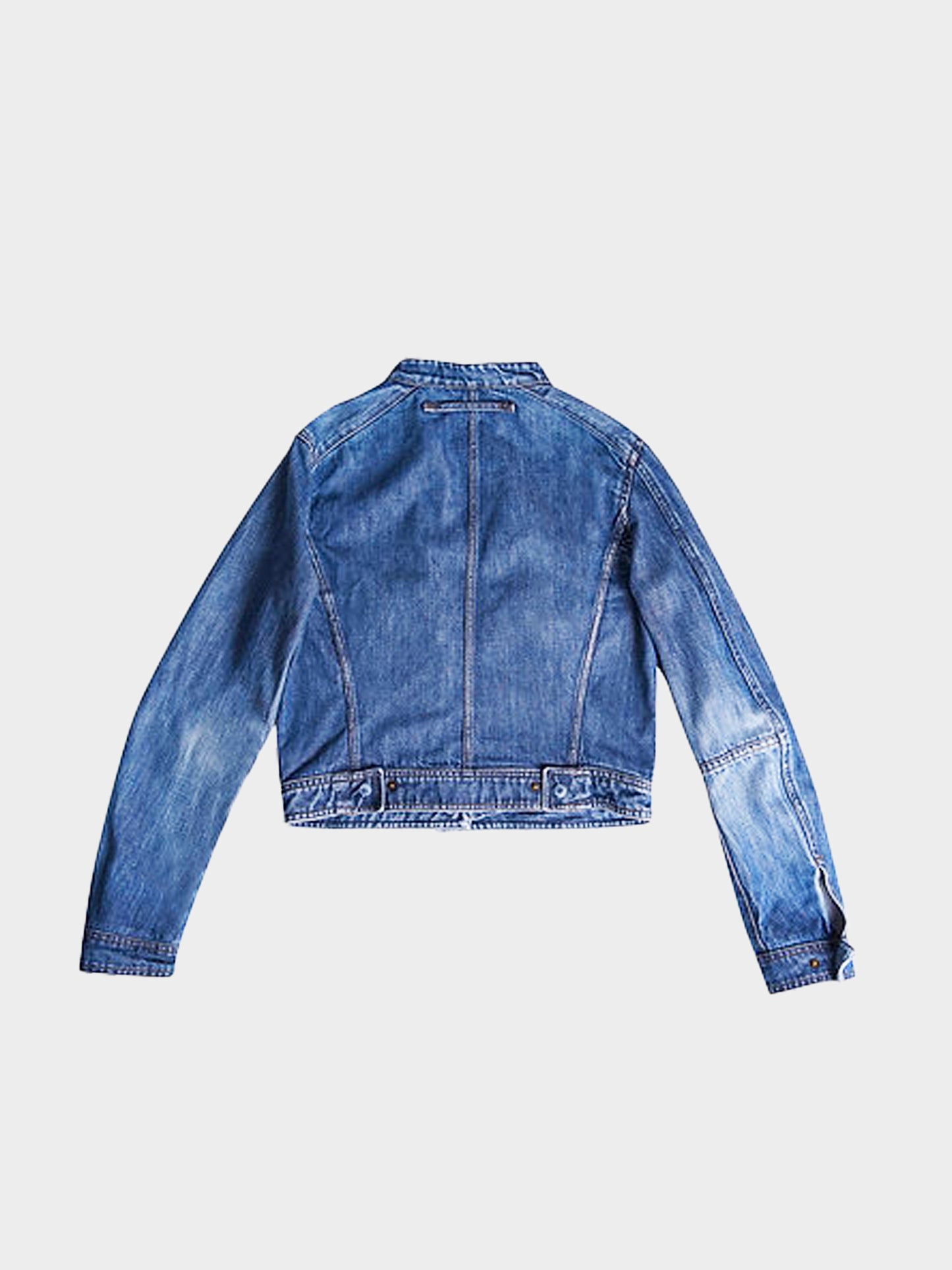 Prada 2000s Denim Biker Jacket