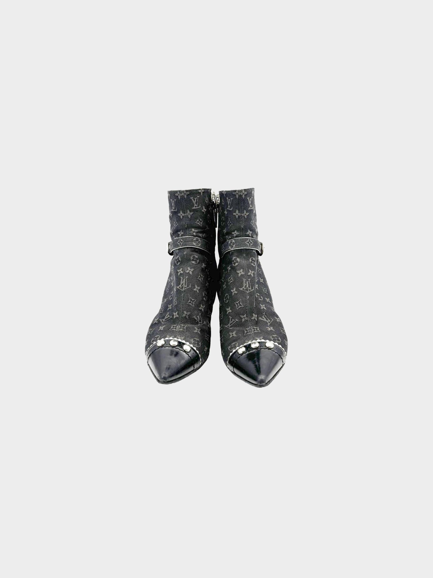 Louis Vuitton 2007 Mini Lin Canvas Raquel Ankle Boots