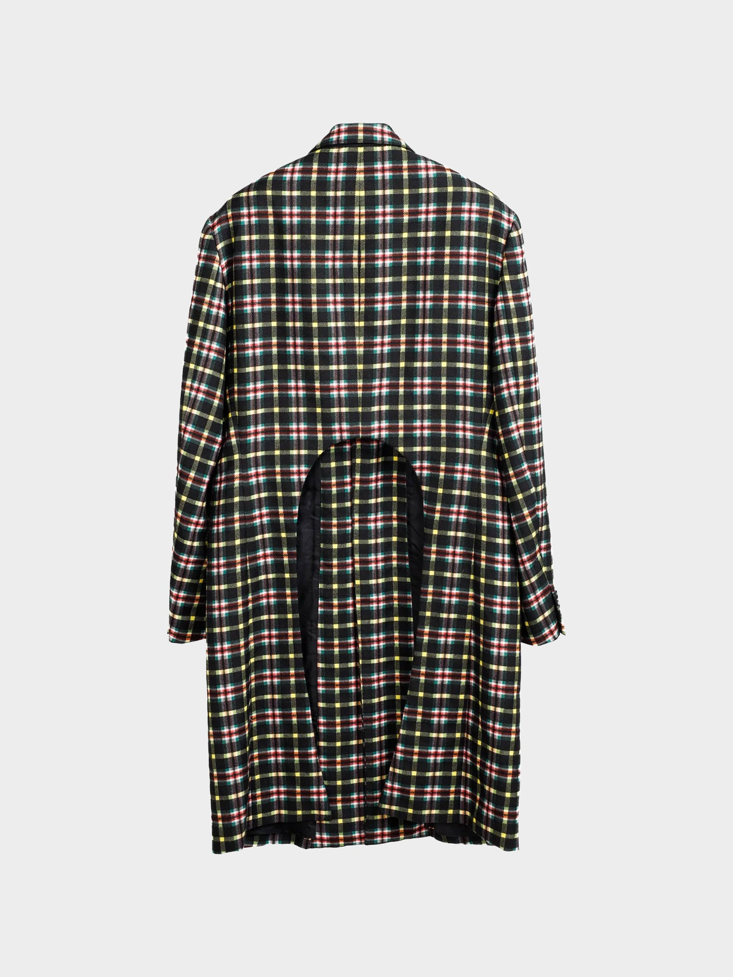 Comme Des Garçons Homme Plus FW 2020 Wool Tartan Vent Cut-out Coat