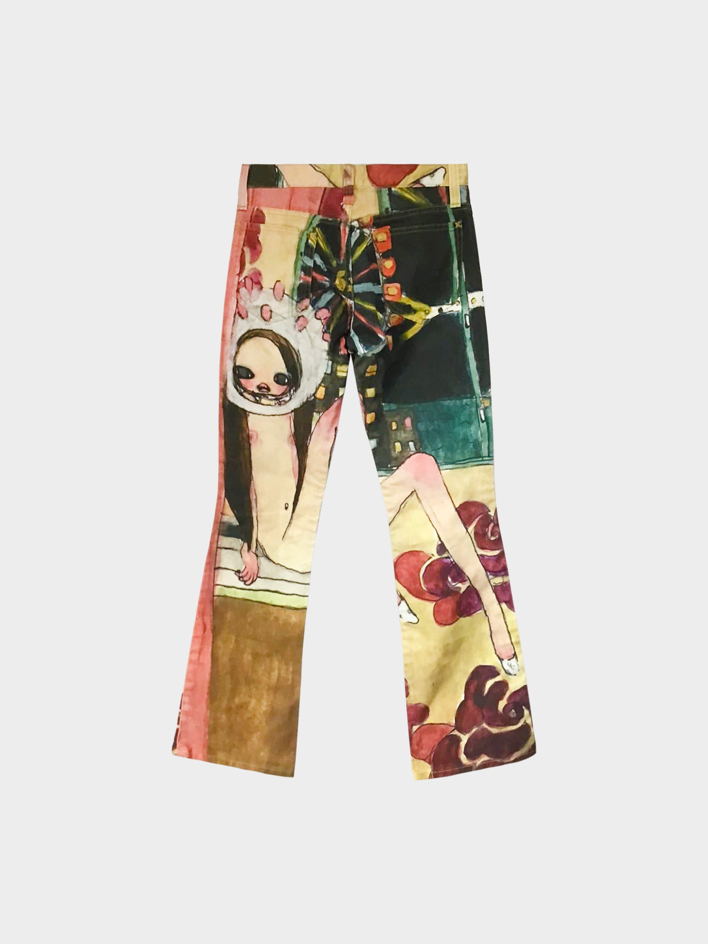 Aya Takano x Lee 2003 Rare All-over Printed Denim Pants