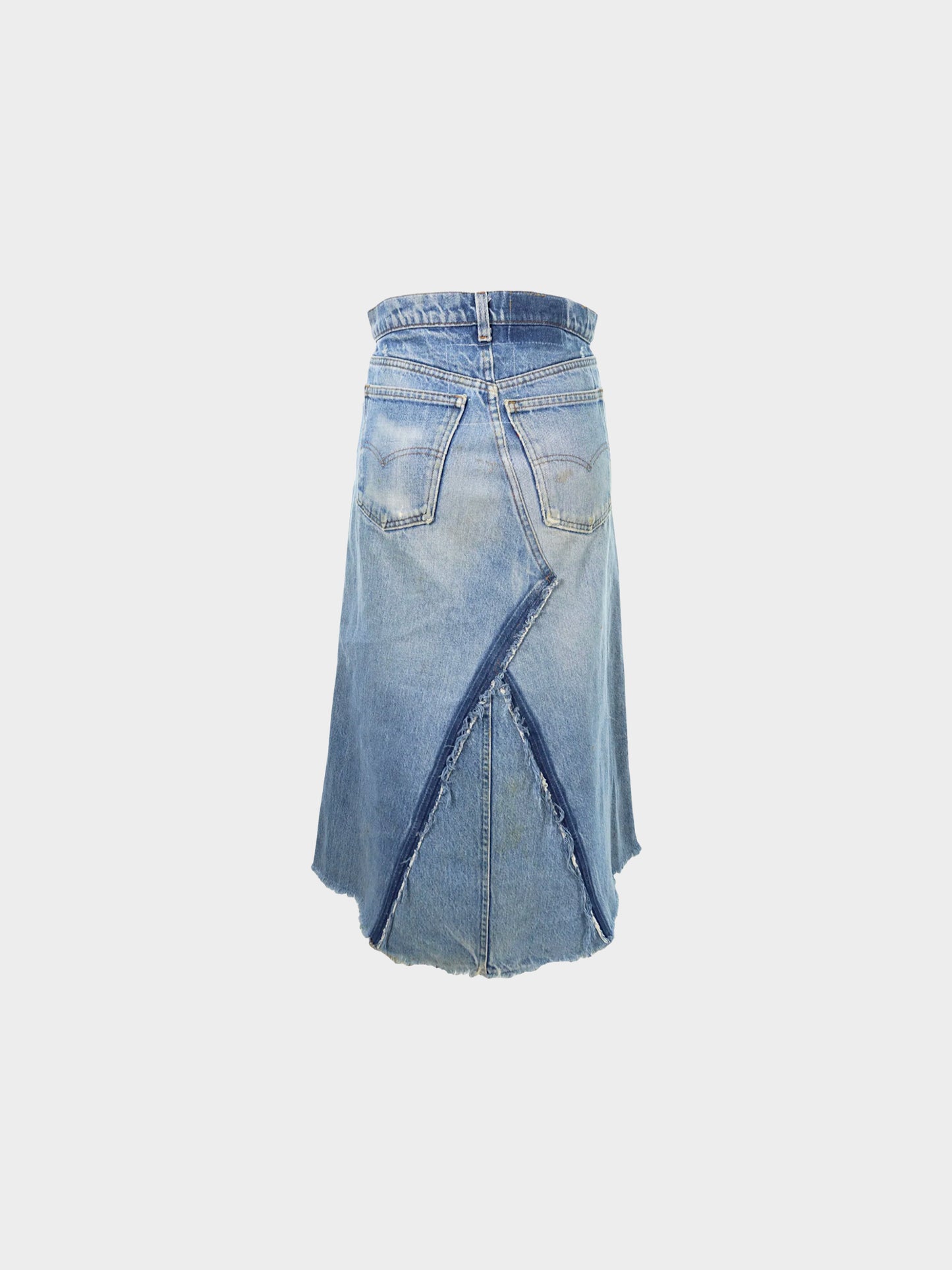 Maison Martin Margiela SS 1995 Denim Deconstructed Distressed Skirt