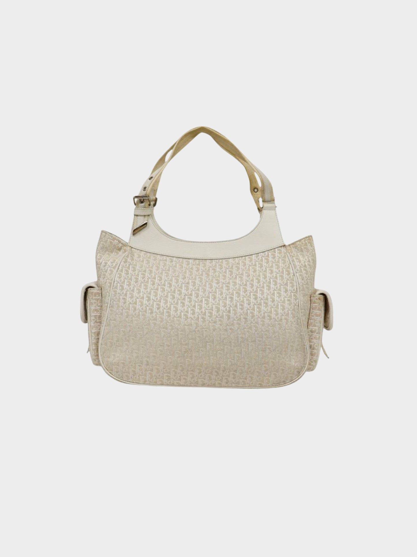 Christian Dior 2000s Beige Trotter Canvas Street Chic Tote Bag