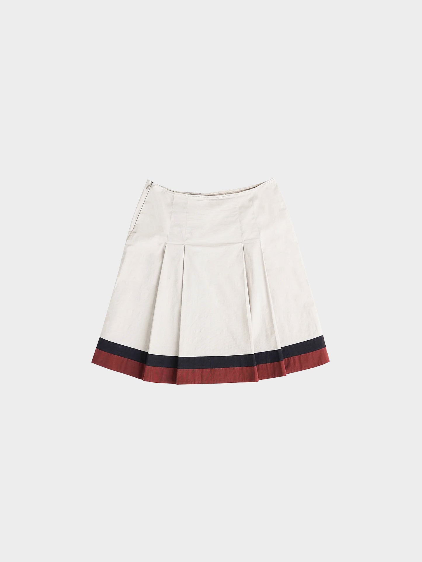 Miu Miu SS 1999 Runway Contrast Border Pleated Skirt