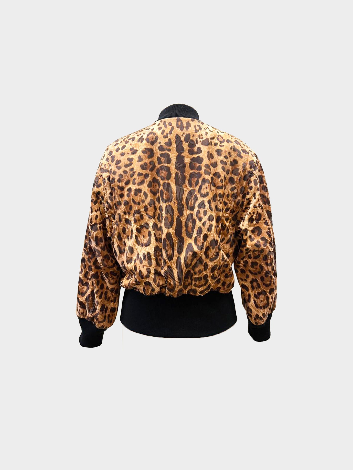Dolce and Gabbana 2010s Leopard Print Bomber Jacket