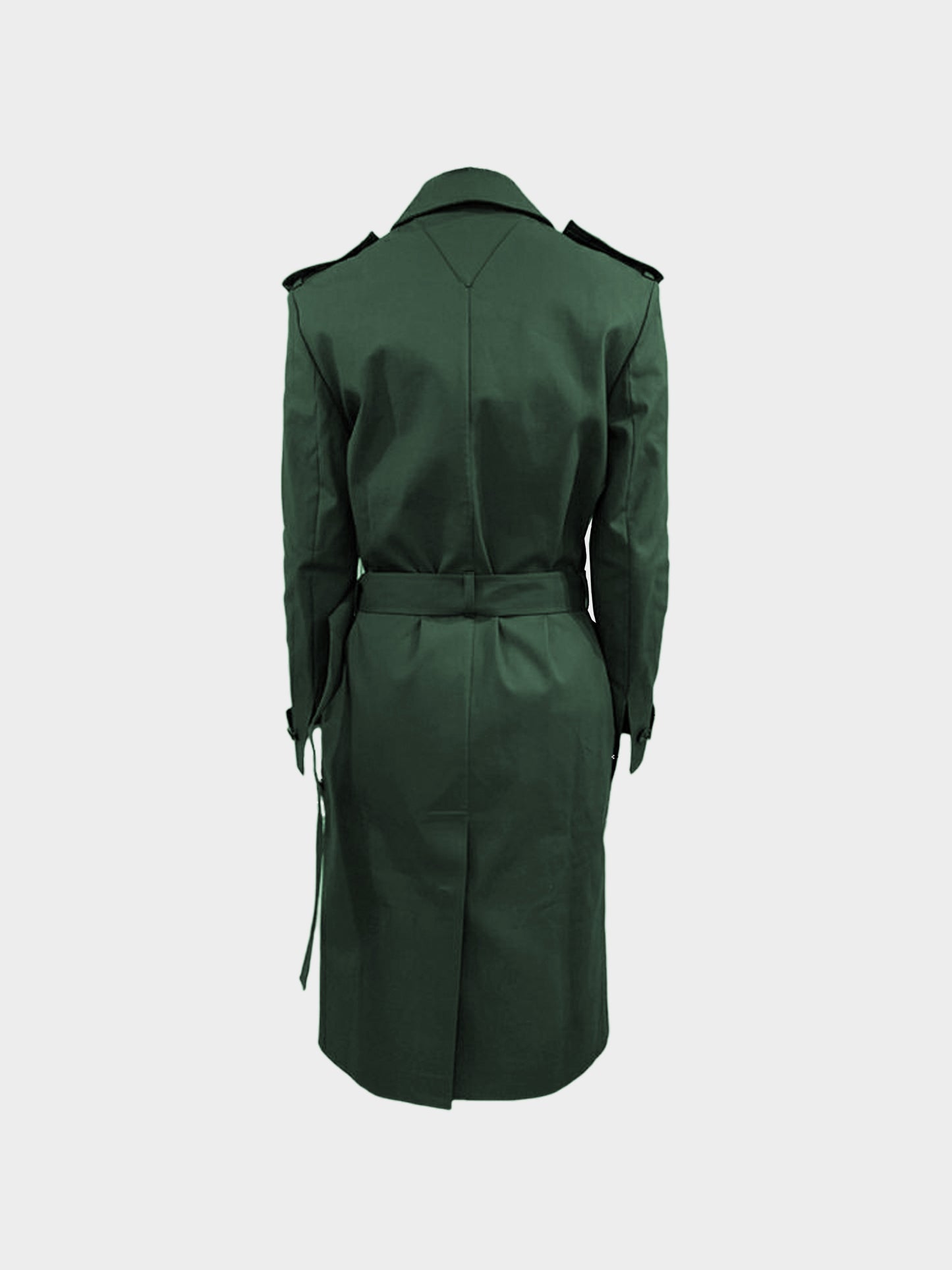 Bottega Veneta Fall 2020 Runway Emerald Cotton Gabardine Belted Trench Coat