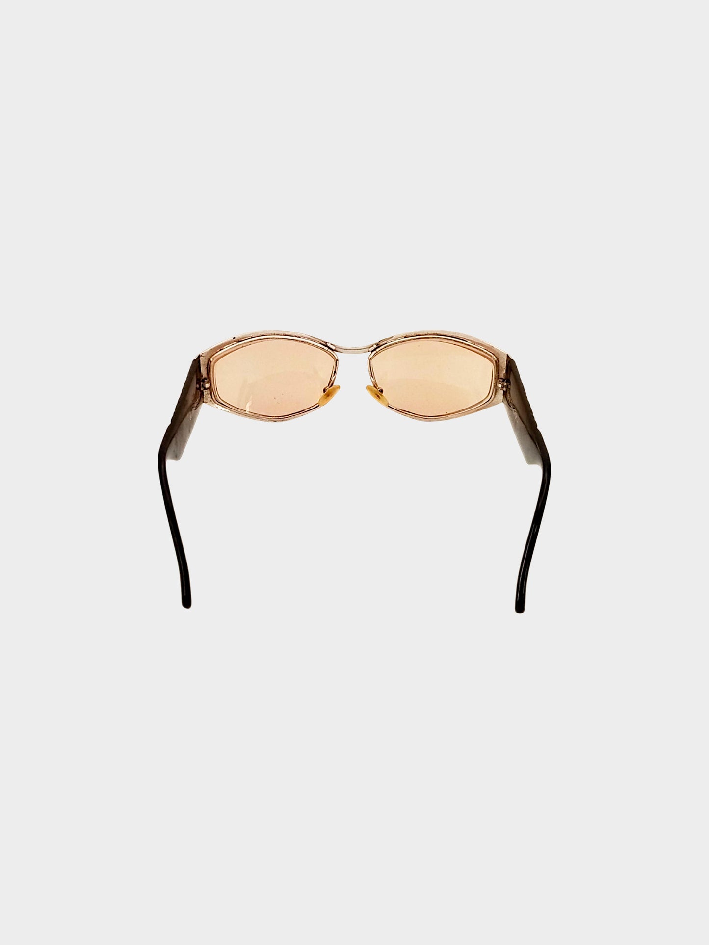 Christian Dior 1980s Cannage Temples Oval Sunglasses