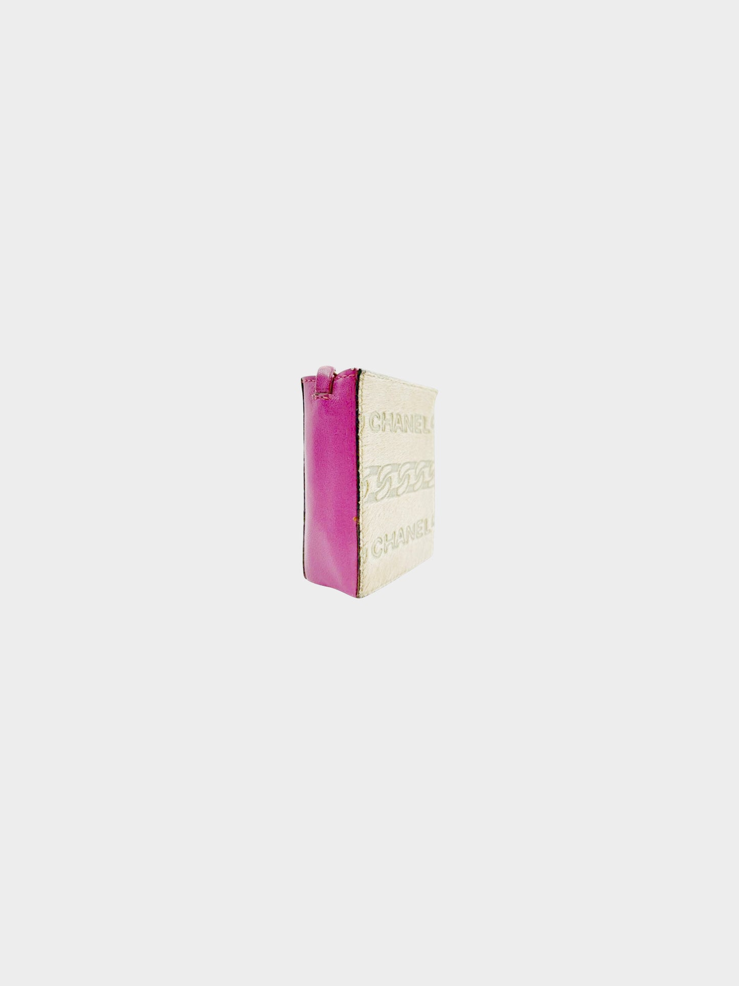 Chanel 2001 Pink Lambskin Leather and Pony Hair Logo Cigarette Case Bag