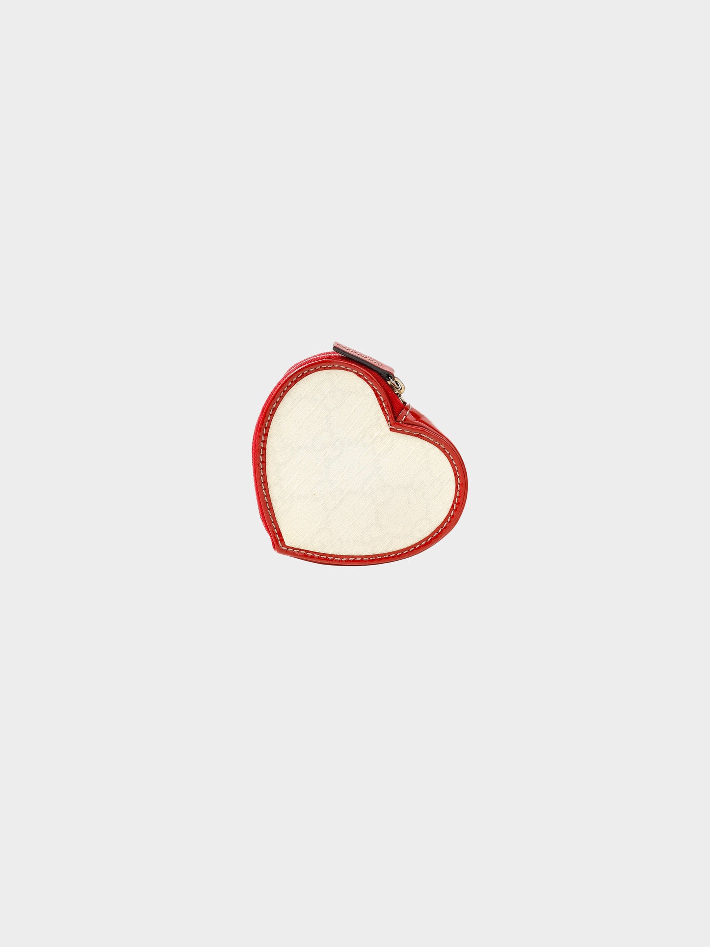 Gucci 2008 Red Patent Leather and Monogram Coated Canvas Tattoo Heart Coin Purse