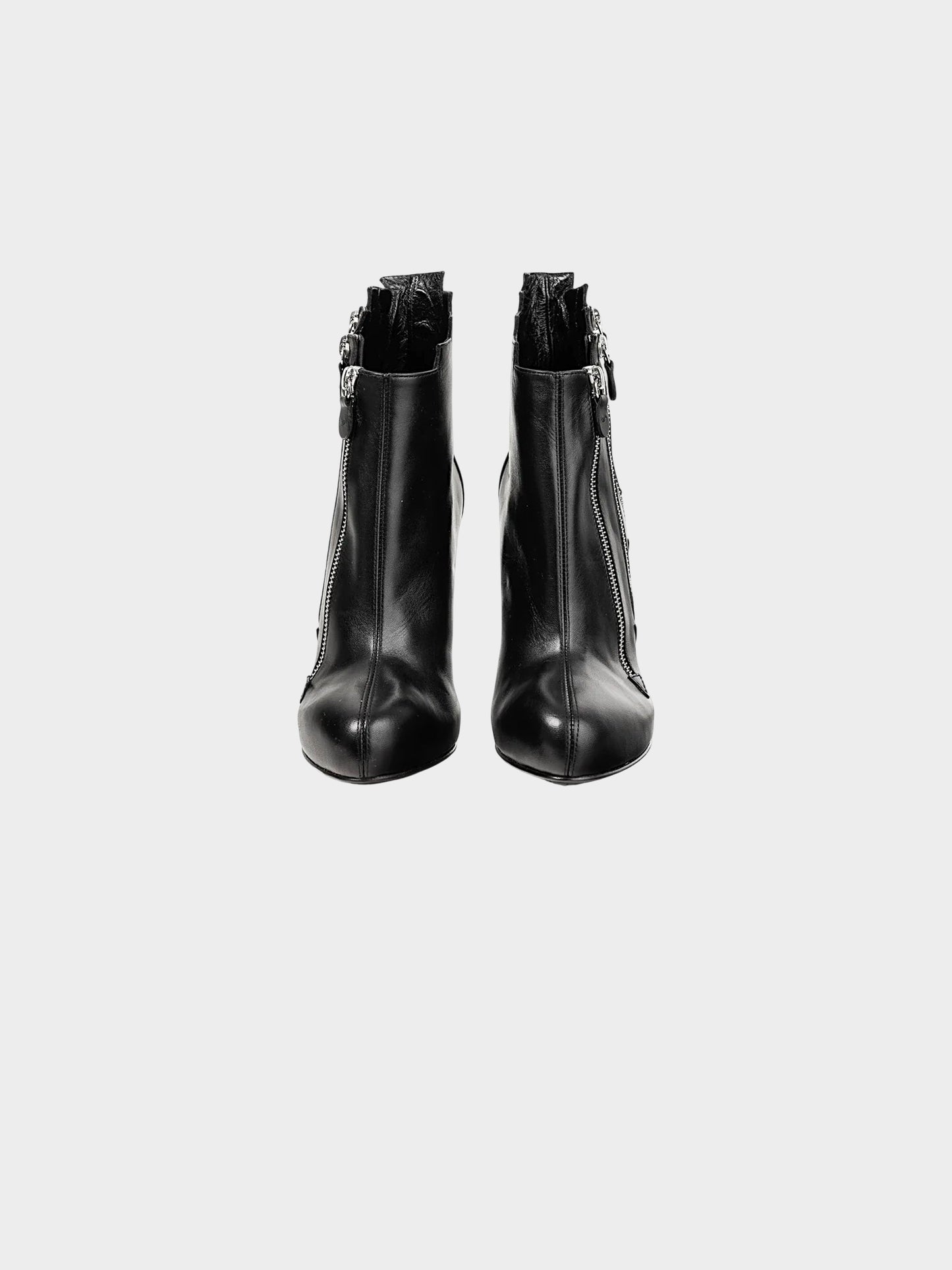 Giuseppe Zanotti 2009 Black Leather Multi-Zip Ankle Bootie