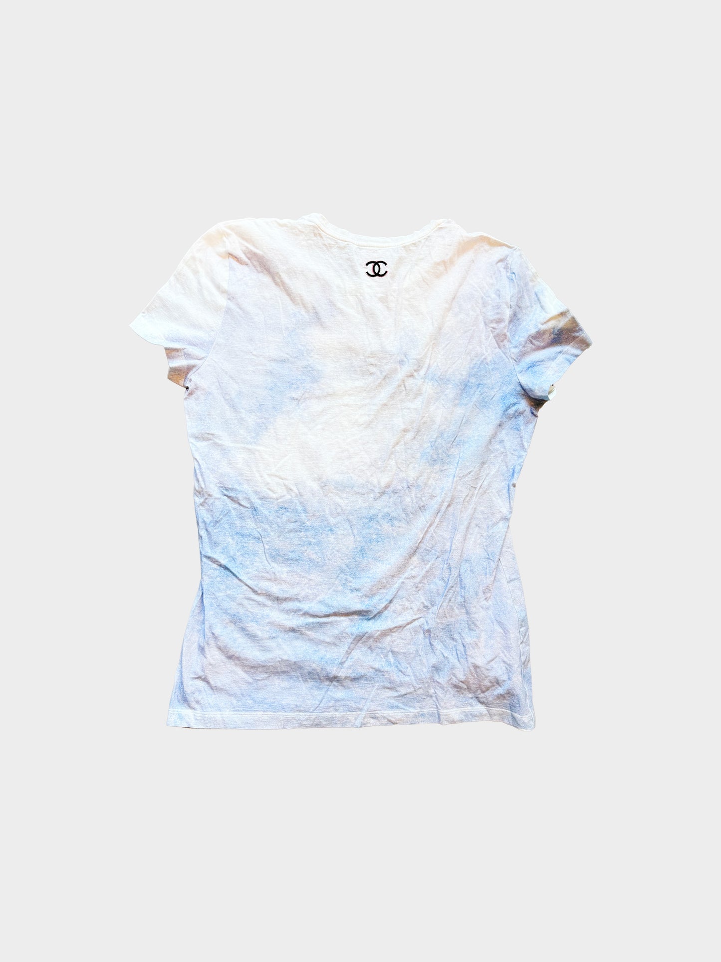 Chanel 2000s White Coco Mademoiselle Graphic Logo Print T-shirt
