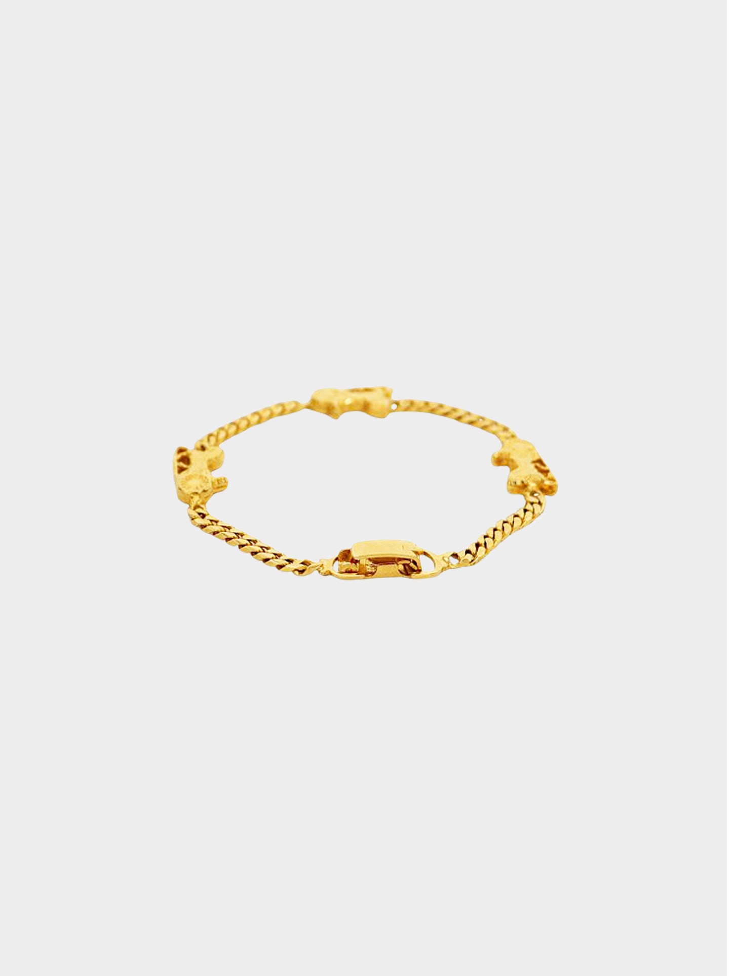 Celine 2010s Gold Horse Carriage Chain Bracelet