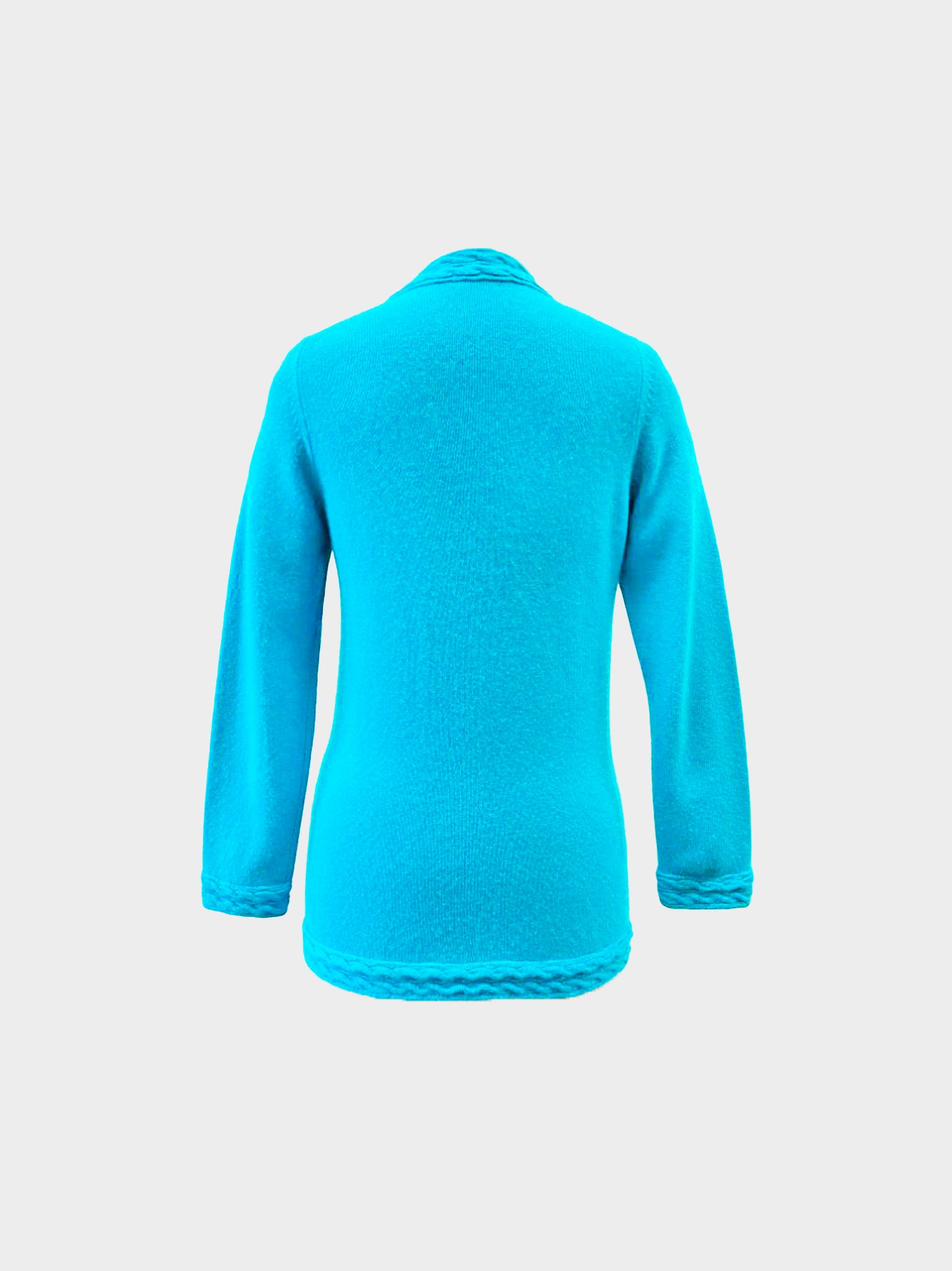 Chanel 1980s Blue Cashmere Knit Cardigan