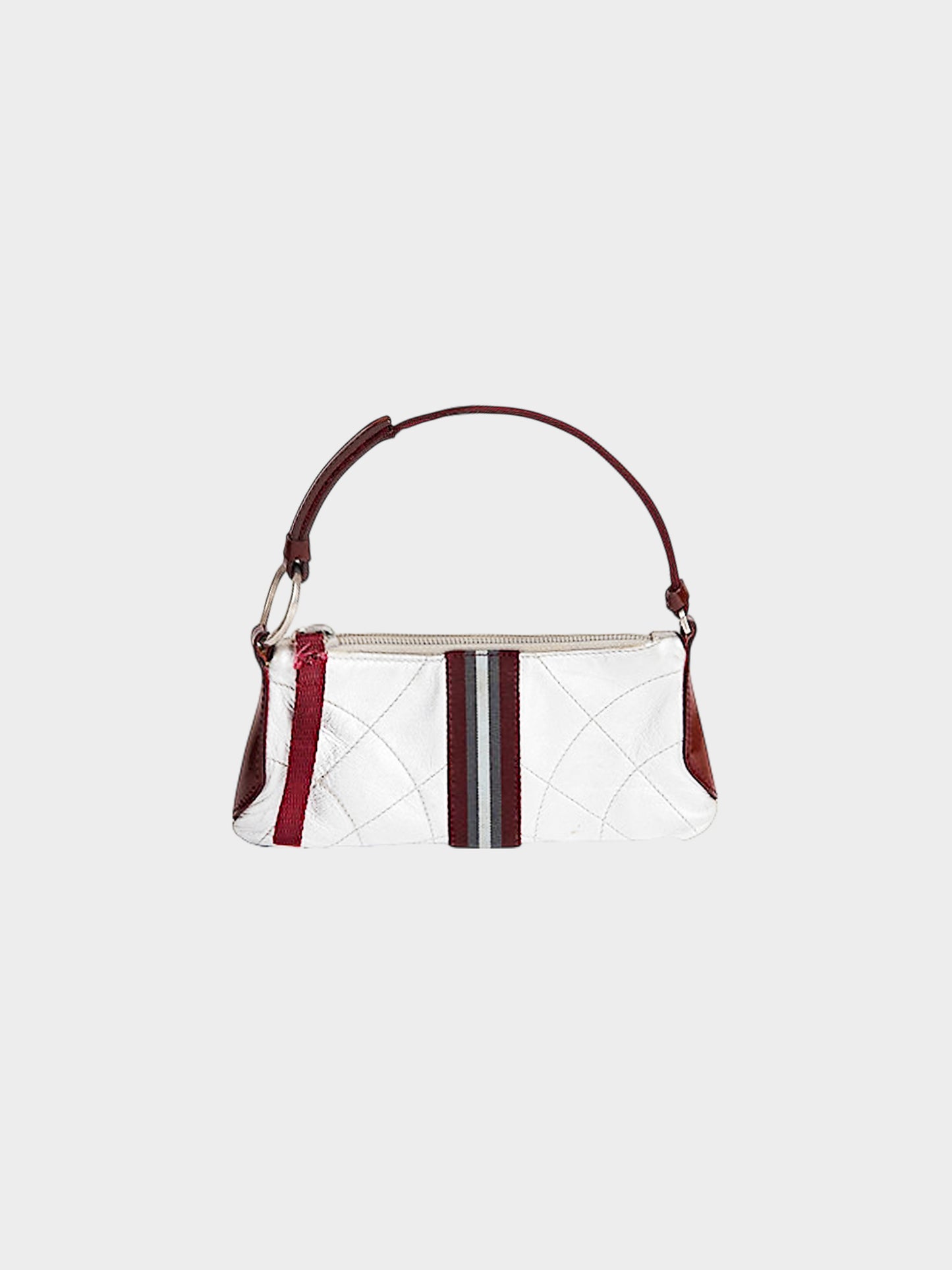 Prada SS 2000 Silver Metallic Leather Wrist Bag