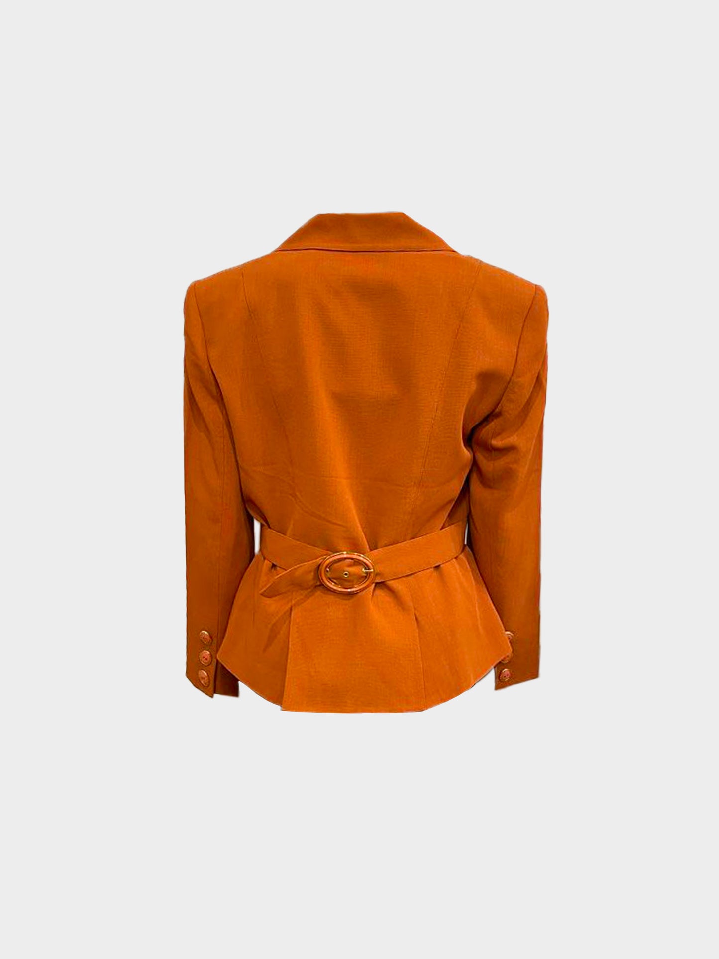Christian Dior 1990s Miss Dior Collection Orange Wool Belted Blazer