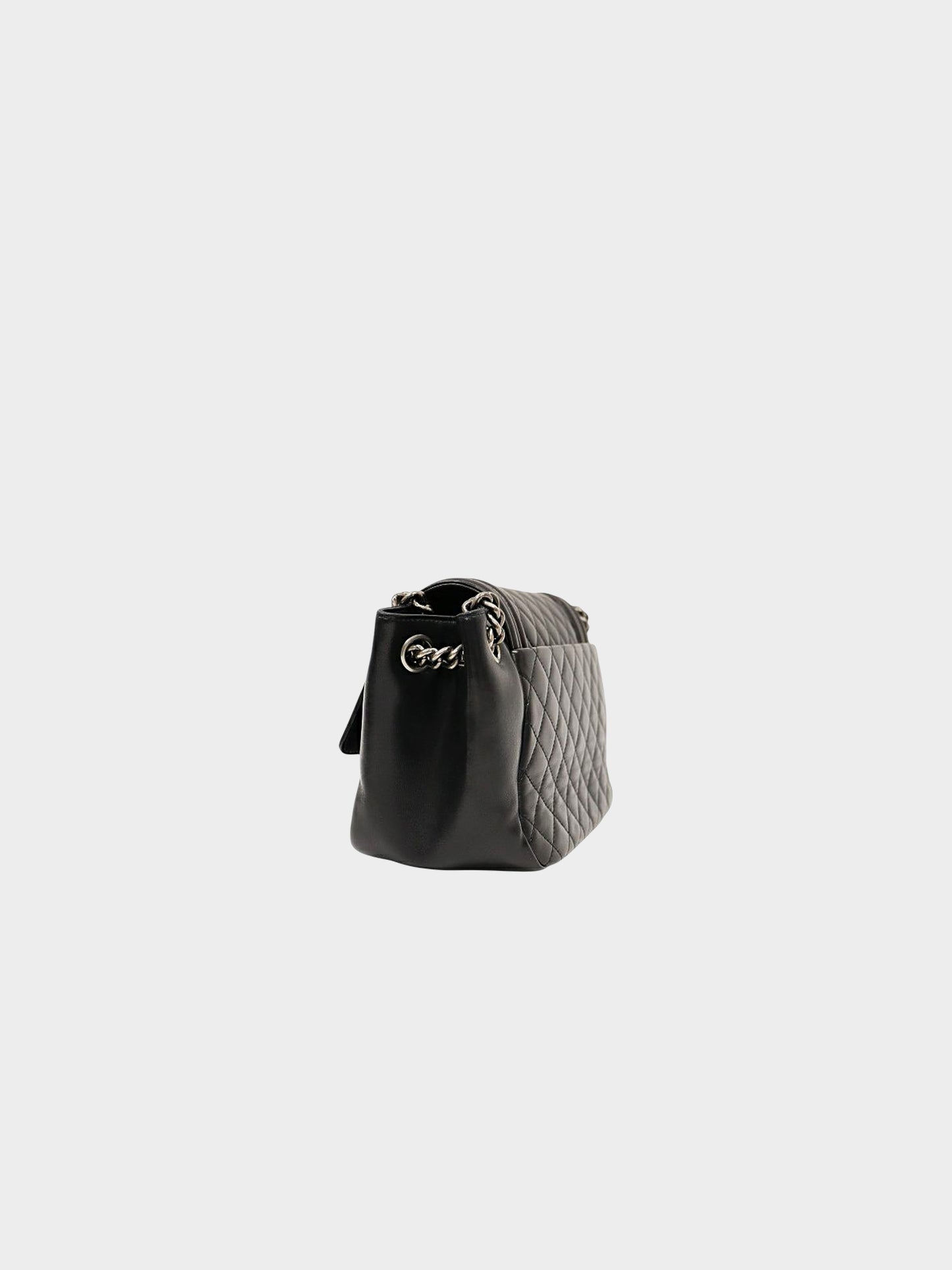 Chanel 2012 Black Lambskin Accordion Flap Bag