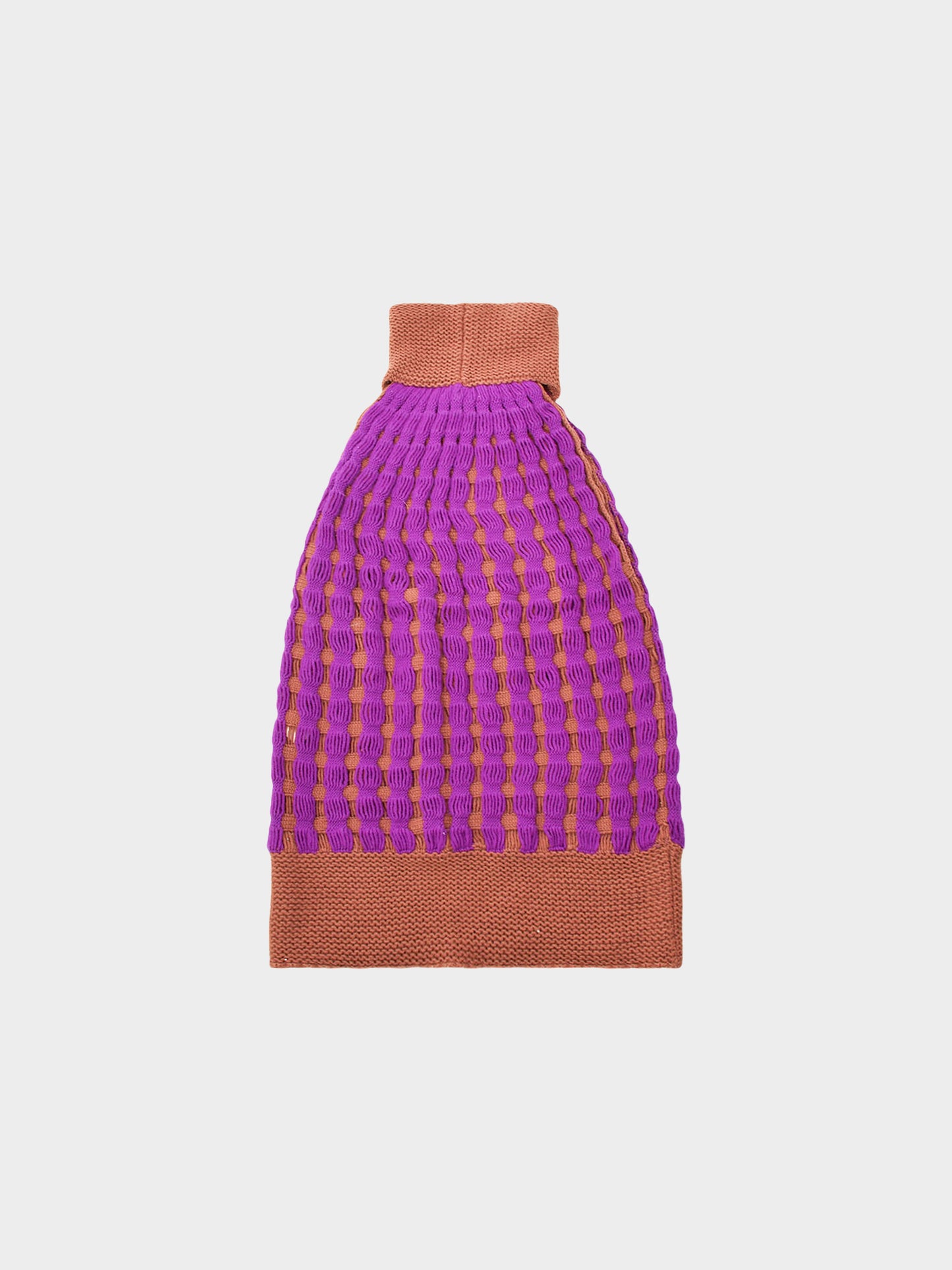 Missoni 2000 Brown and Purple Cashmere Knit Turtleneck Sleeveless Sweater