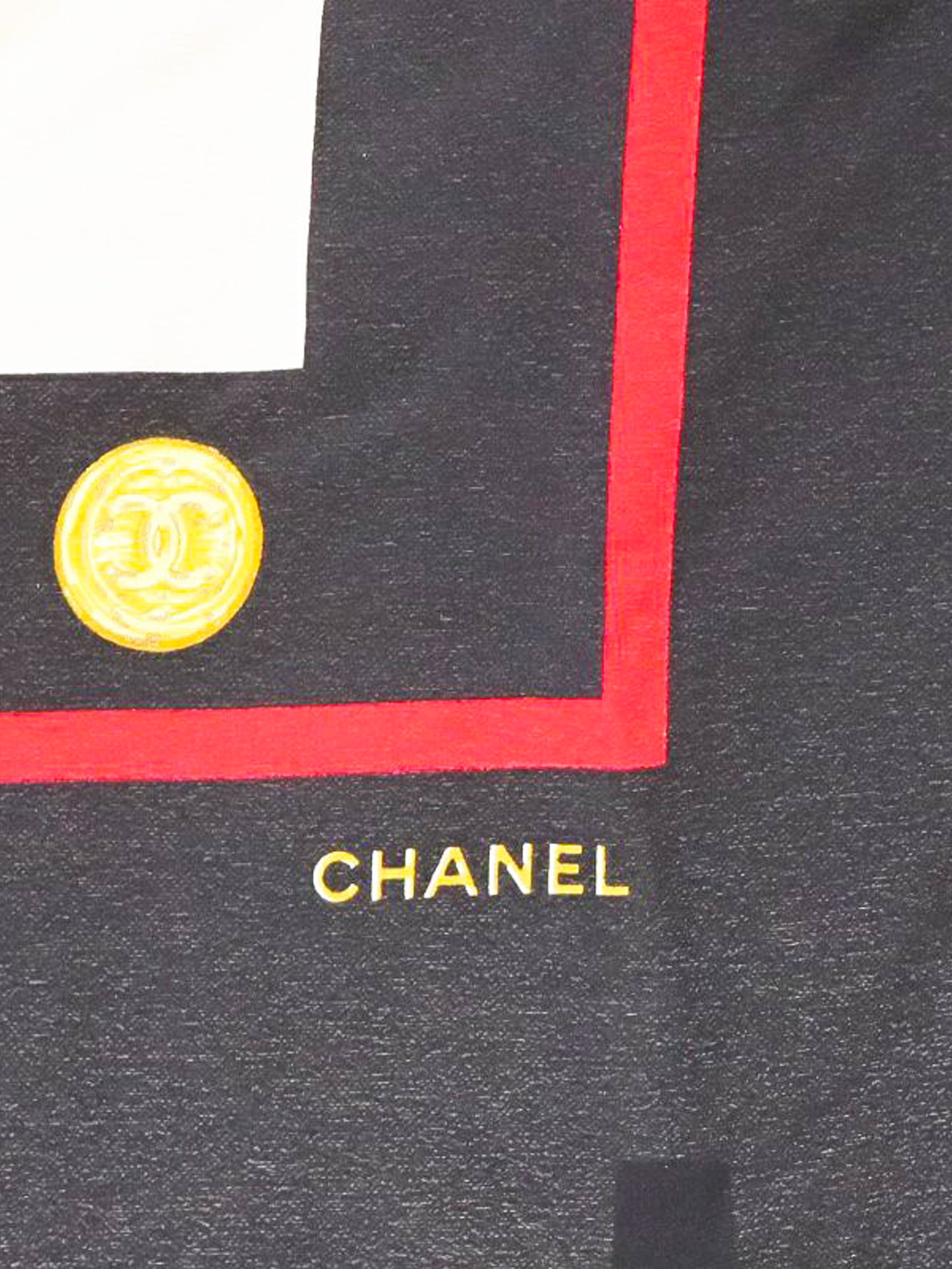 Chanel 2000s Red CC and Medallions Silk Scarf