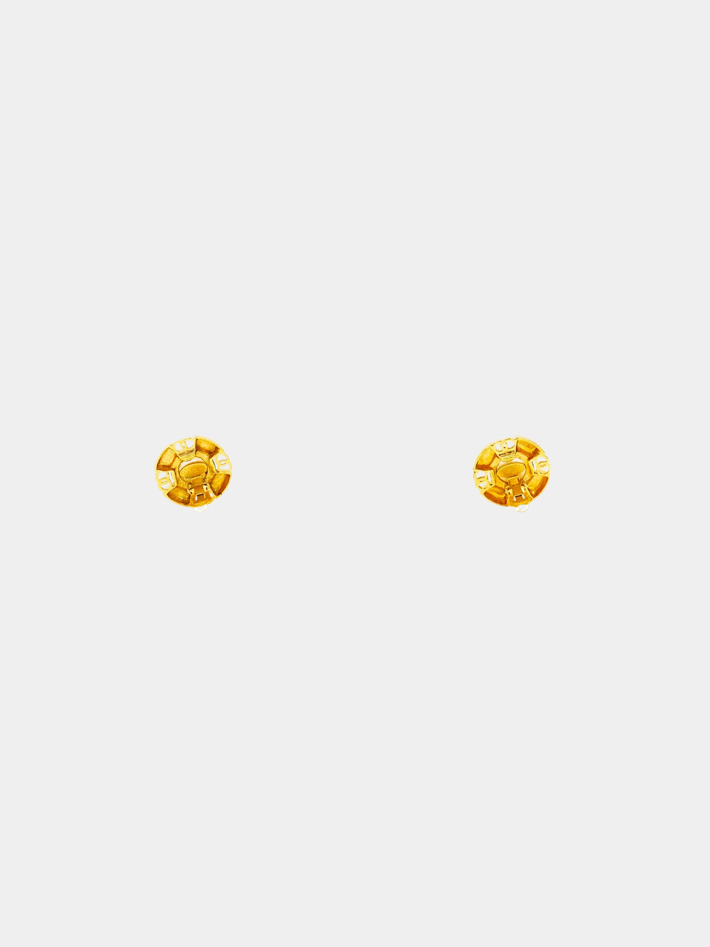Chanel 1990s Pearl and Gold CC Earrings