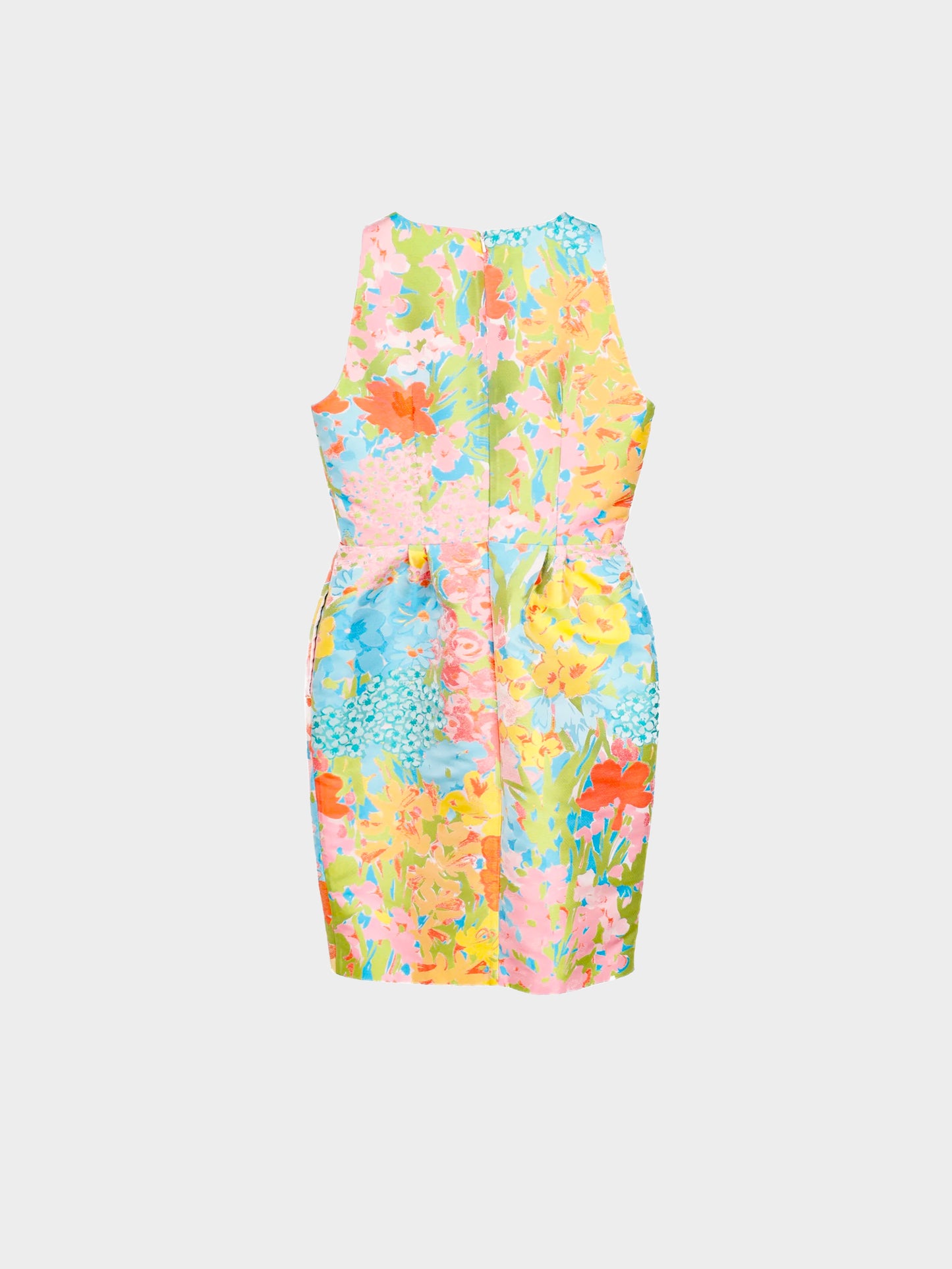 Moschino Boutique 2010s Pastel Floral Jacquard Sheath Dress