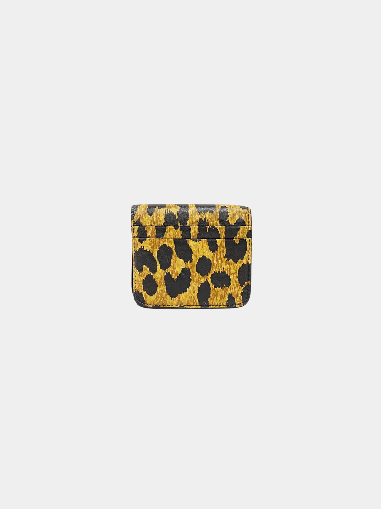 Balenciaga 2020 Leopard Print Leather Logo Wallet