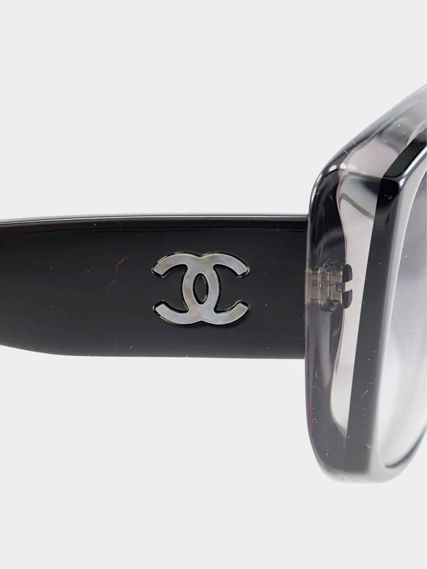 Chanel 2000s Black Square Sunglasses