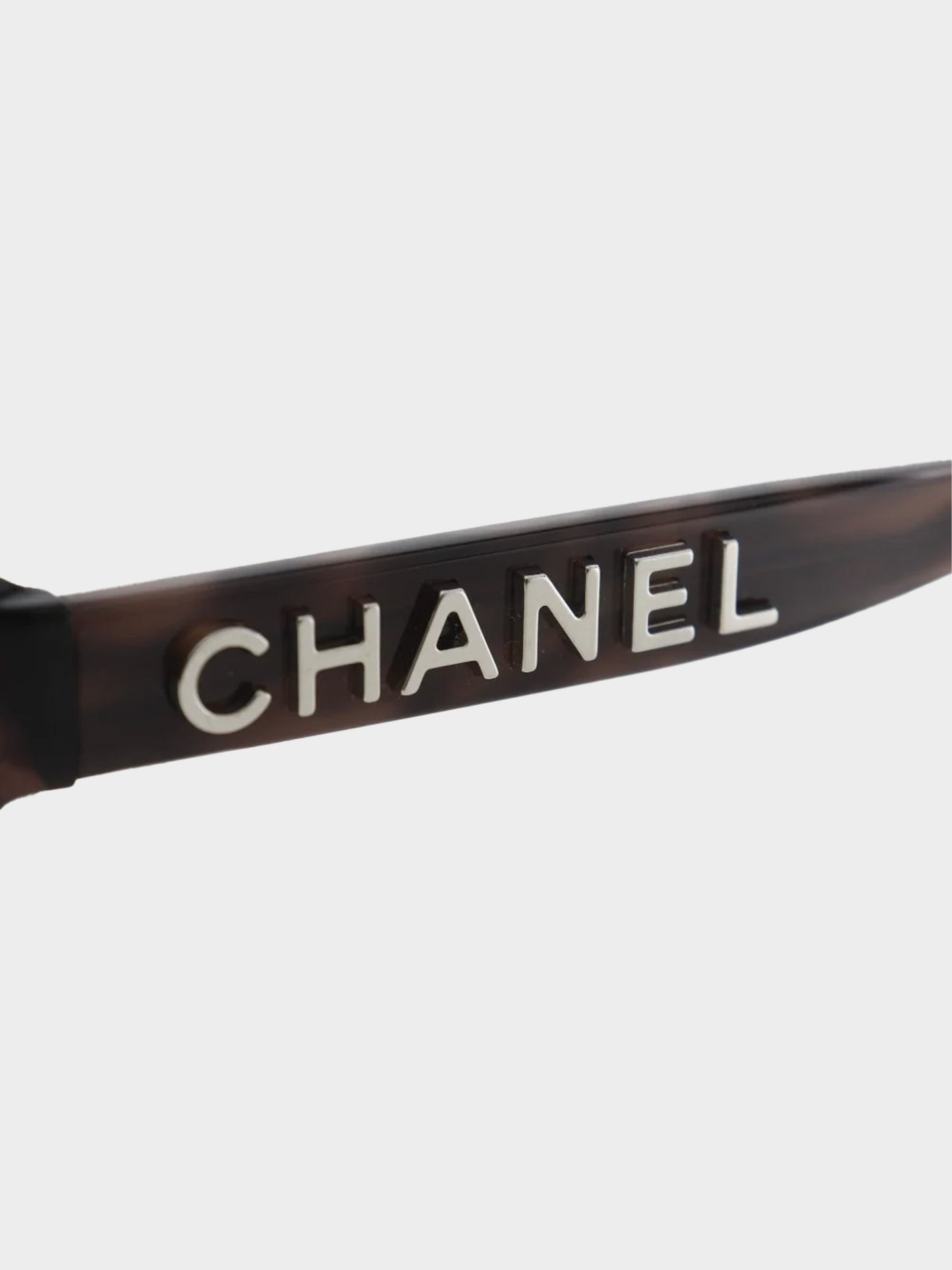 Chanel 2000s Brown Horn Square Sunglasses