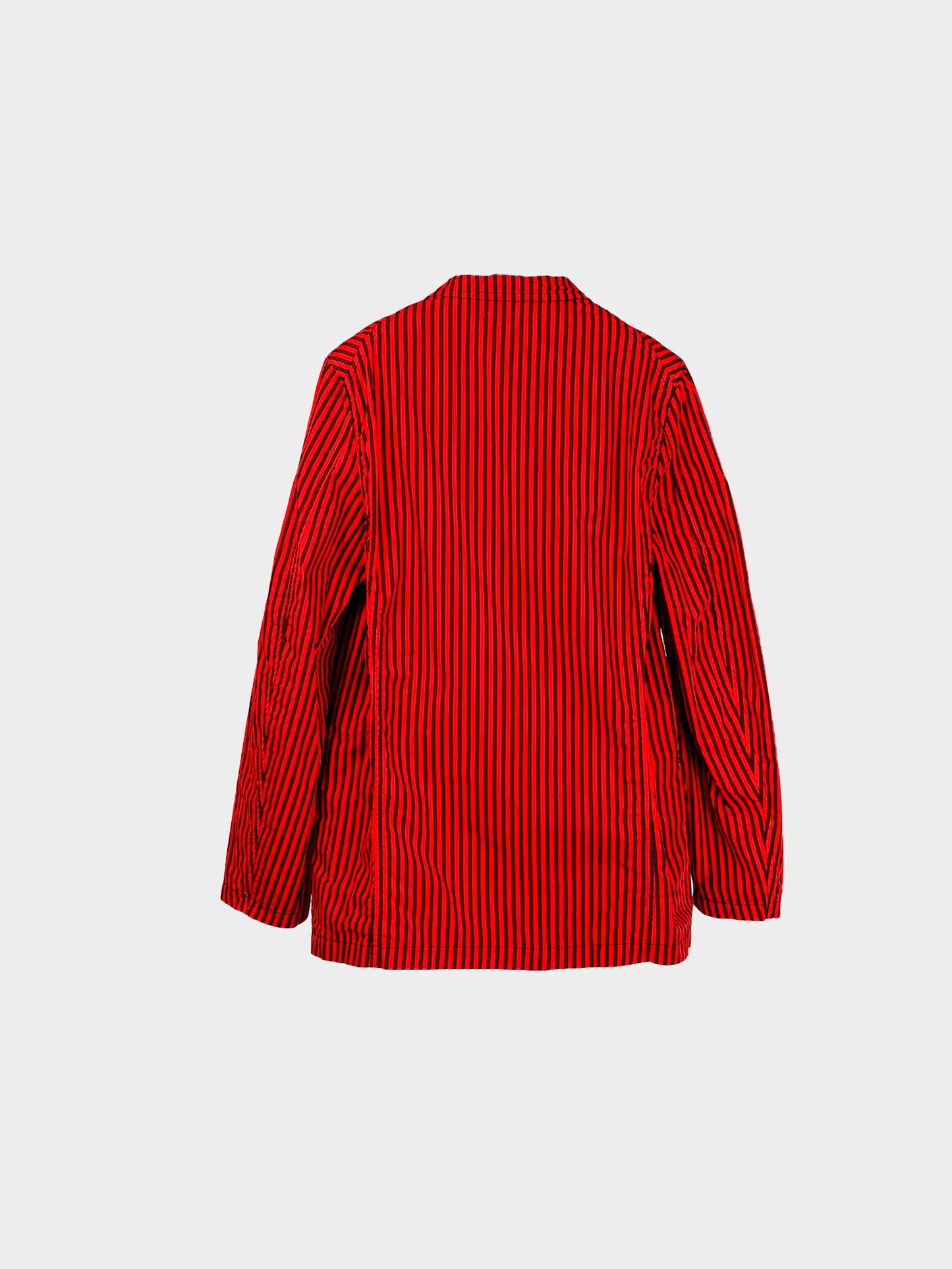 Comme des Garçons SS 2022 Mens Runway Striped Cotton Poplin Single-Breasted Blazer