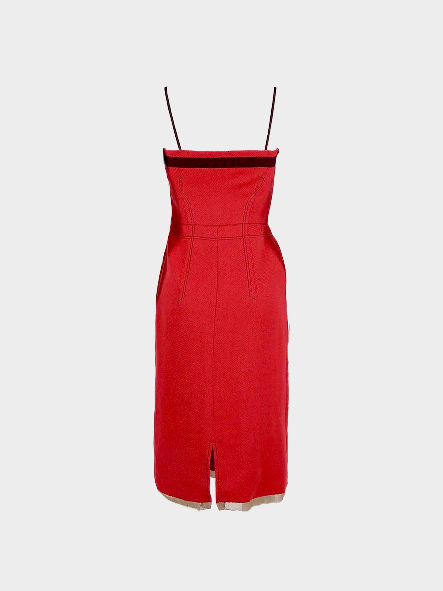 Prada FW 2000 Runway Red Wool Dress