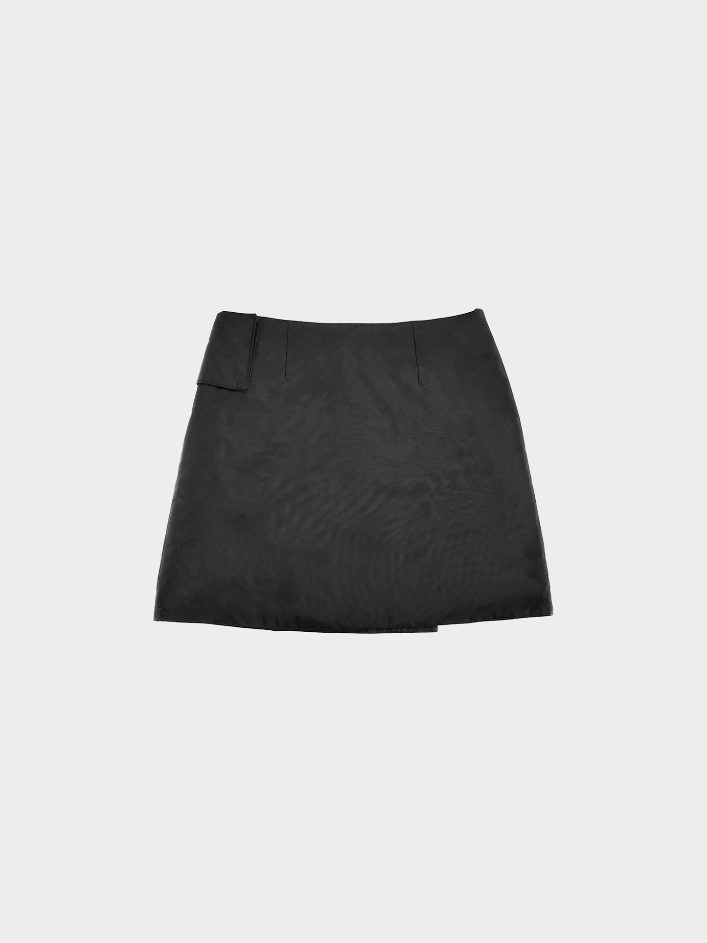 Miu Miu SS 1999 Black Padded Nylon Skirt