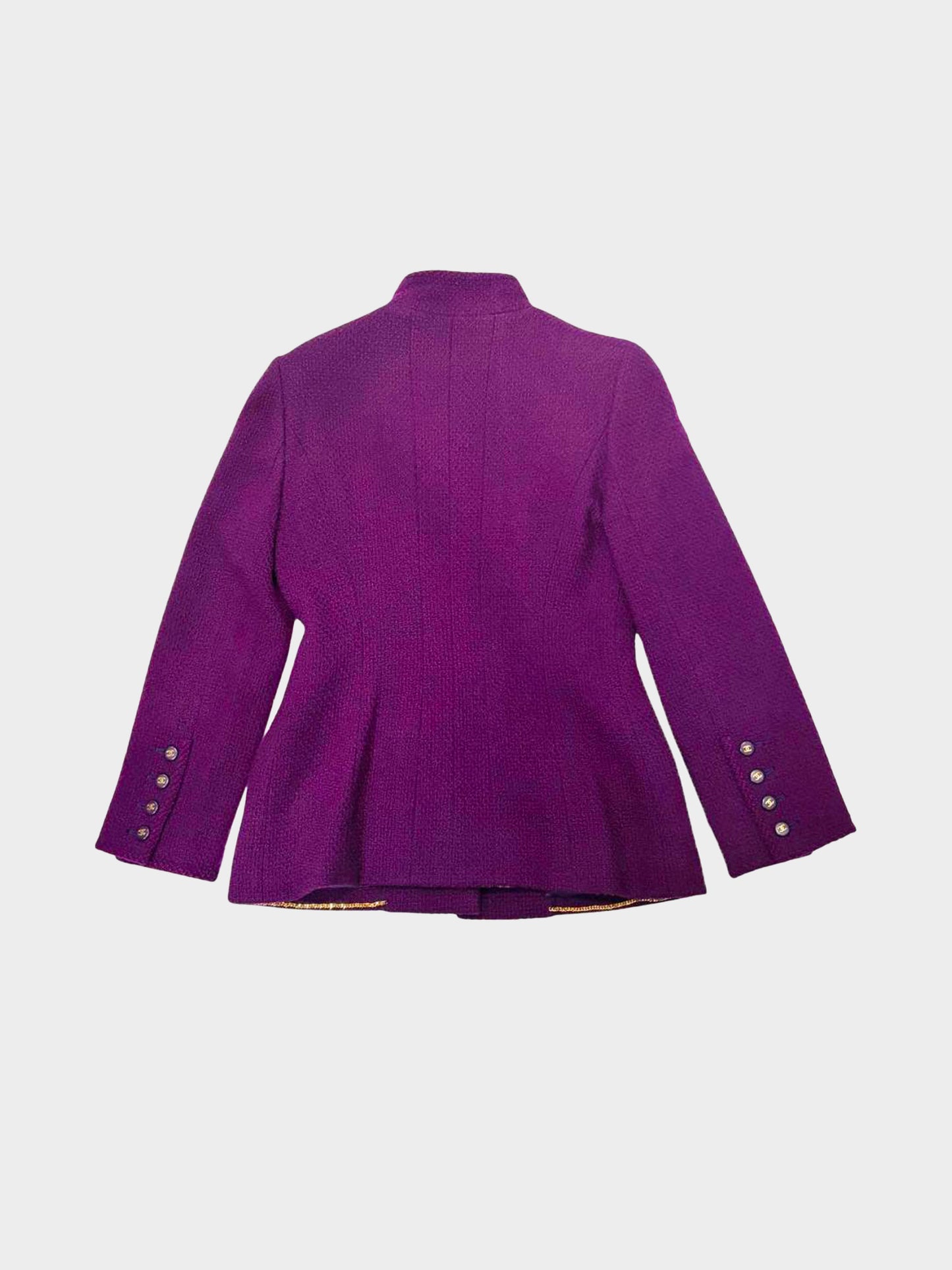 Chanel 1995 Purple Wool Tweed Single-breasted Jacket